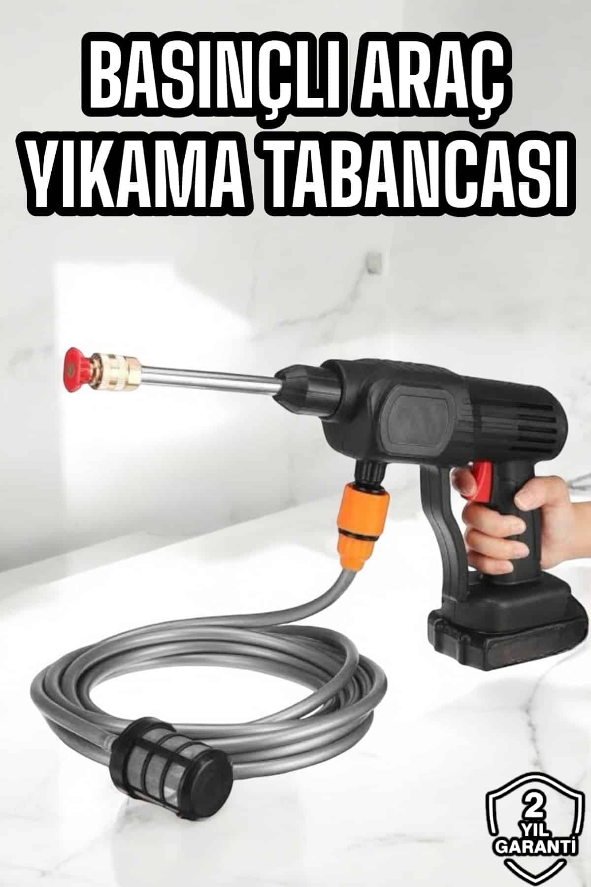 Yeni Nesil Araç Yıkama Şarjlı Tabancası Basınçlı Su Hazneli - Lisinya