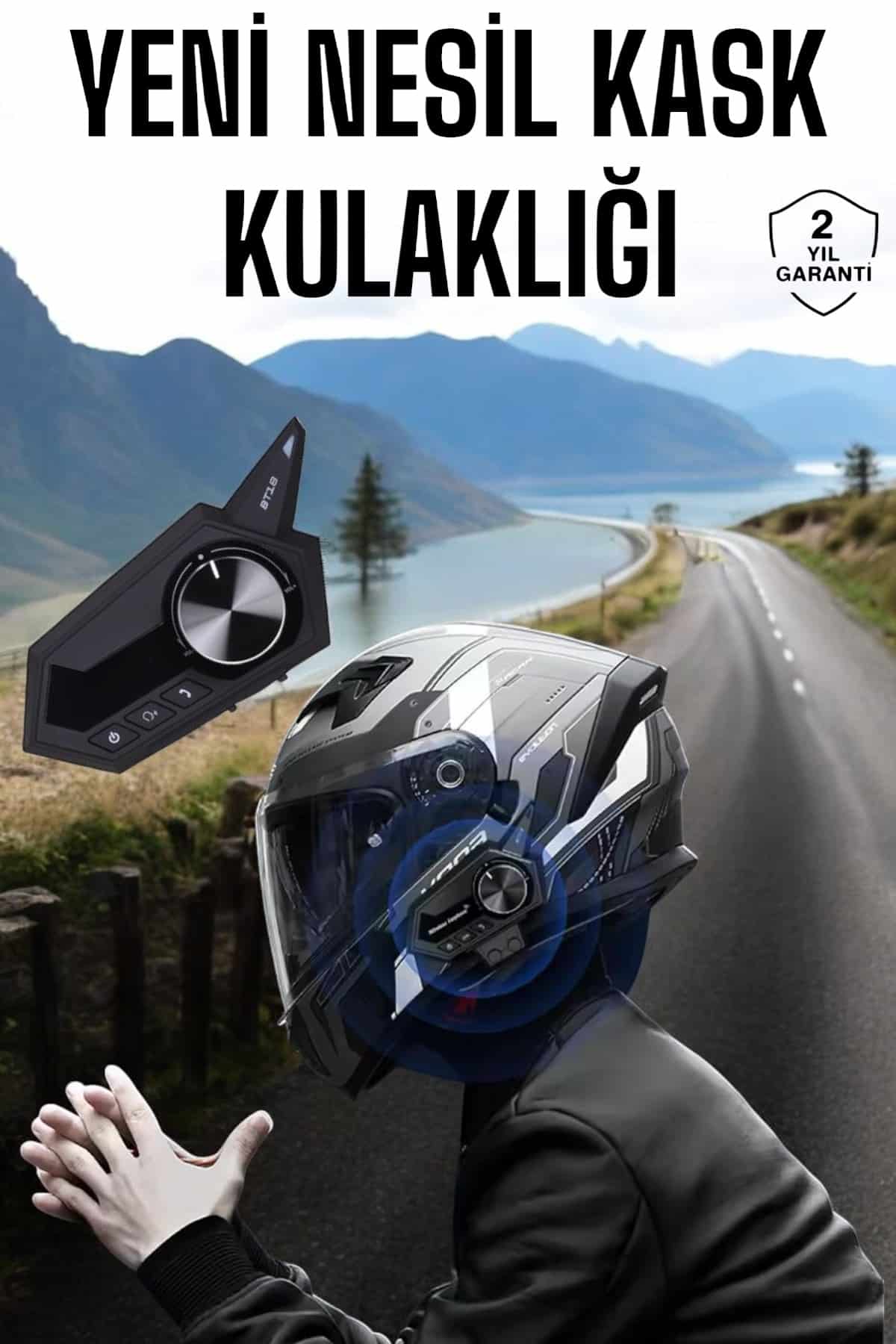 Intercom Kask Kulaklığı ANC Özelliği Yüksek Ses Kaliteli Bluetooth Kulaklık - Lisinya