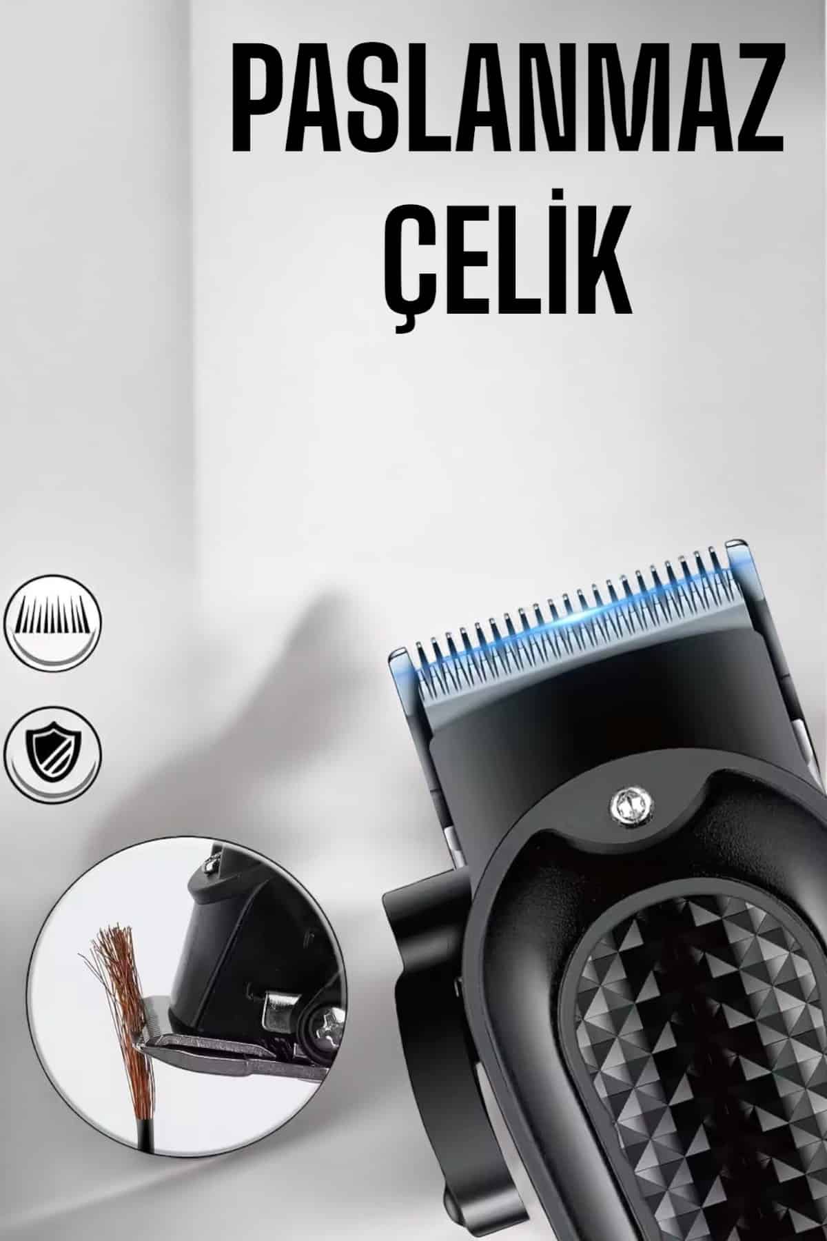 Suya Dayanıklı Tıraş Makinesi Keskin Bıçaklı Dijital Göstergeli Şarjlı - Lisinya