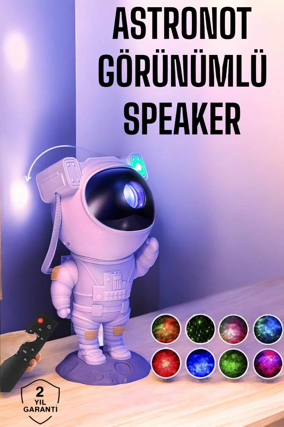 Astronot Bluetooth Hoparlör Gökyüzü Projektör Gece Lambası - Lisinya