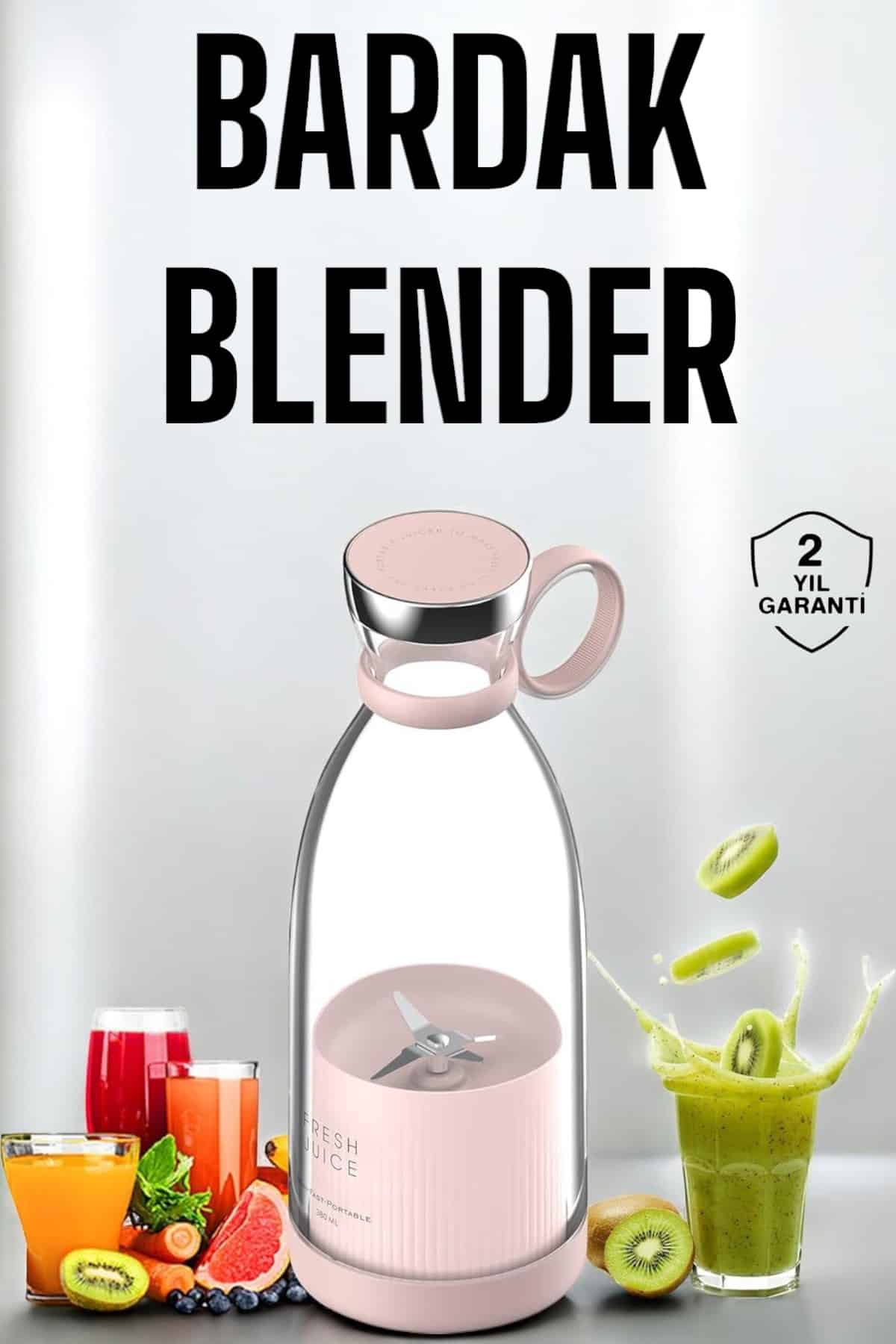 Bardak Blender Smoothie Meyve Sıkacağı Şarjlı Cam Taşınabilir - Lisinya