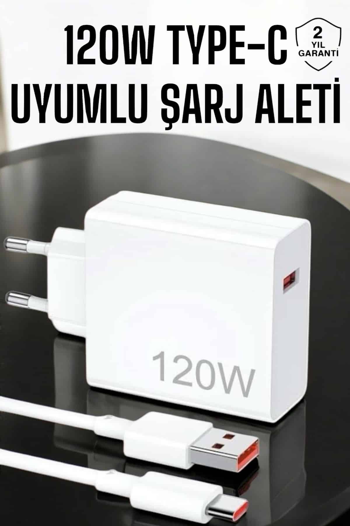 120W Şarj Aleti Type-C Uyumlu Turbo Şarj Aleti - Lisinya