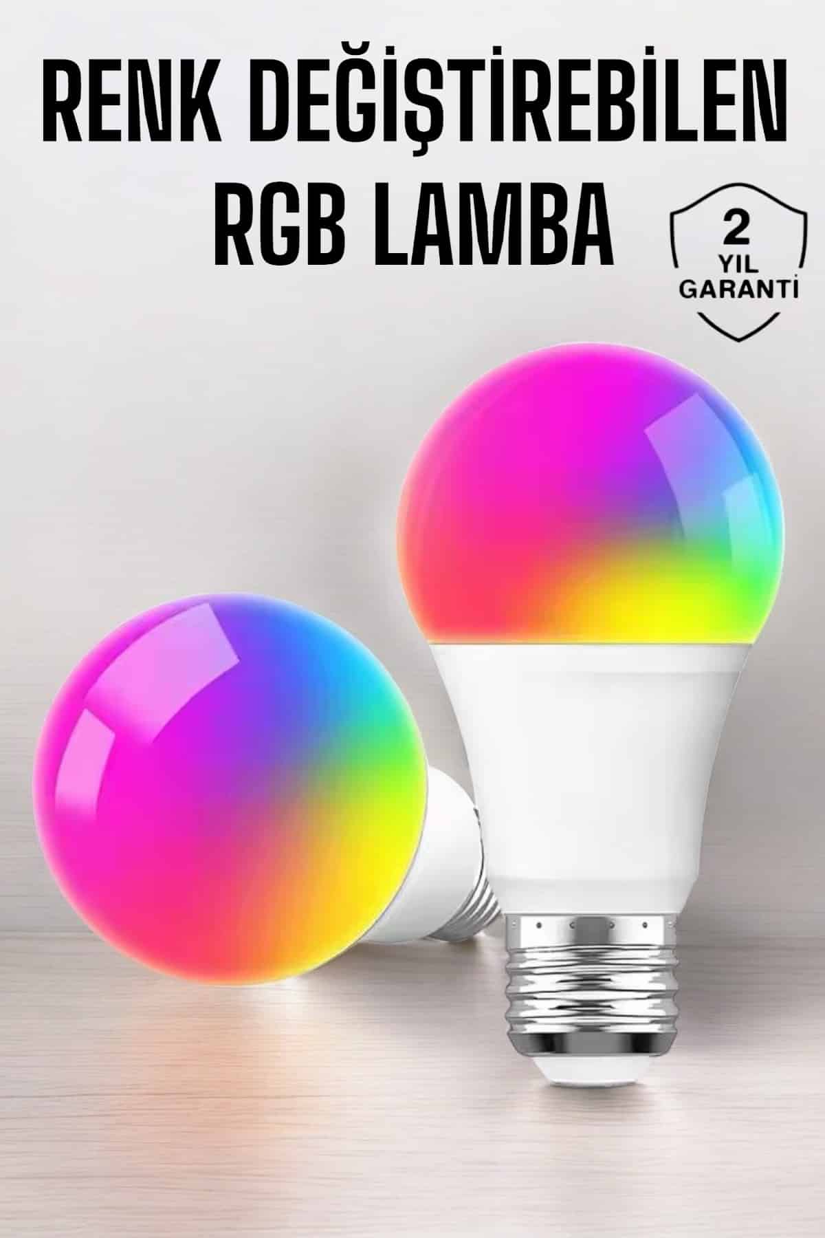 Renk Değiştirebilen RGB Işıklı Led Ampul A+Enerji 15 Watt Led Işık - Lisinya