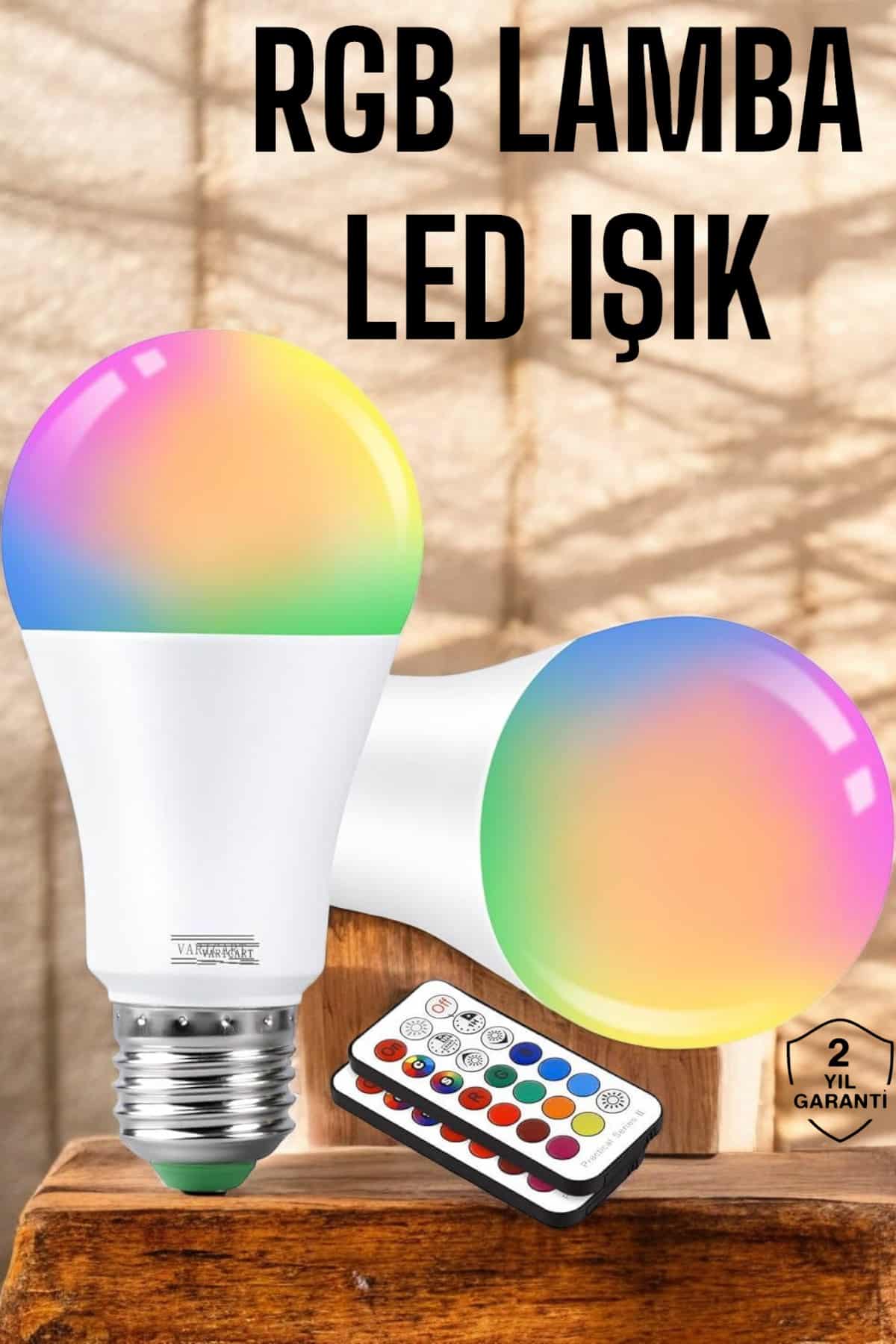 RGB Led Lamba Led Işık Ampul Renk Değiştirebilen 100 Watt - Lisinya