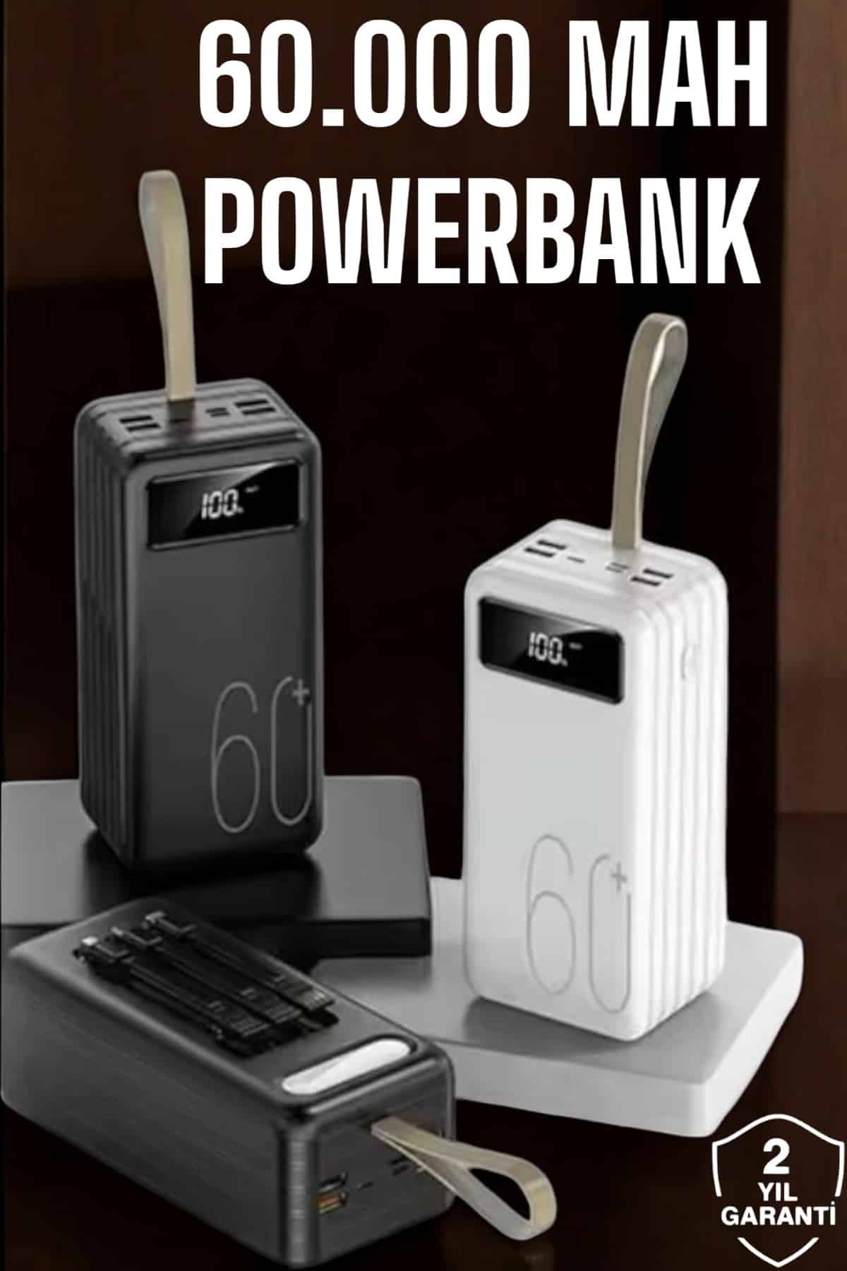 Powerbank 60.000 MAH Dijital Göstergeli 4 Portlu Taşınabilir - Lisinya