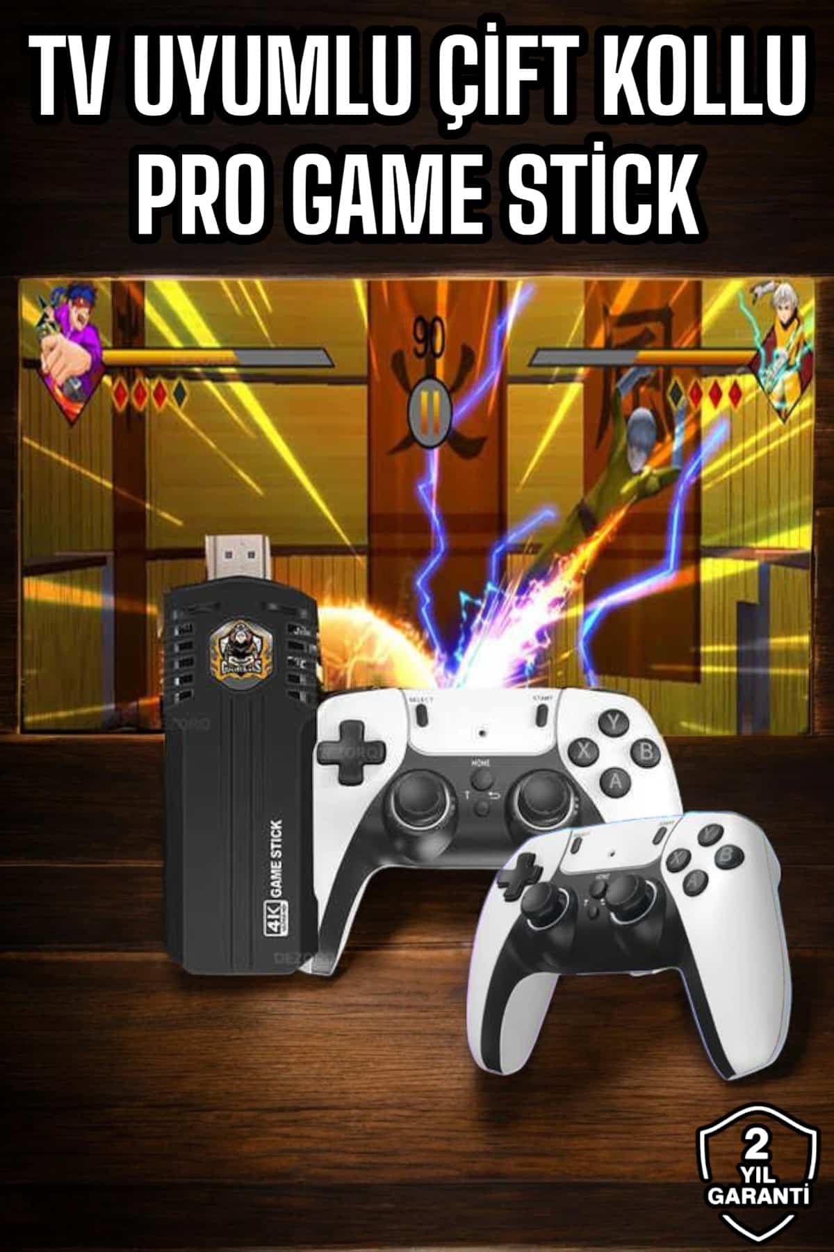 8K Android TV Gme Stick Video Oyun Konsolu Aile Retro 35000 Oyunlu Çift Kollu - Lisinya