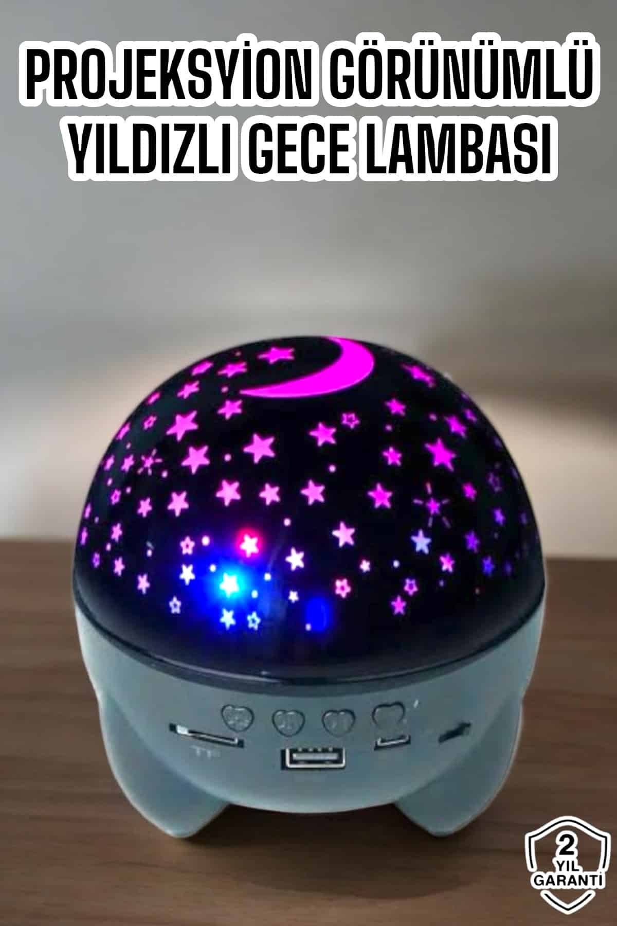 Yıldız Yansıtmalı Projeksiyon Gece Lambası Şarjlı Taşınabilir - Lisinya