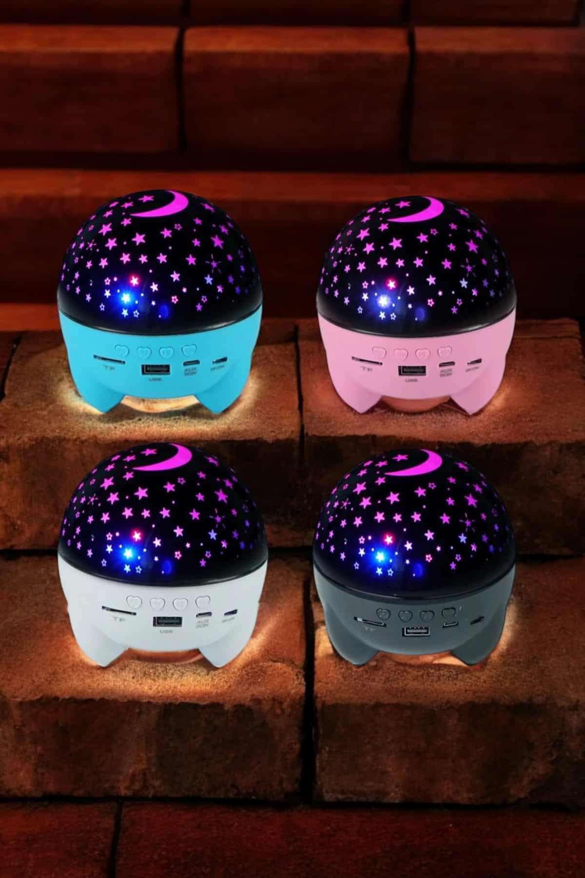 Gece Lambası Renkli Yıldızlı Gökyüzü Projeksiyon Gece Tavan Yansıtma - Lisinya