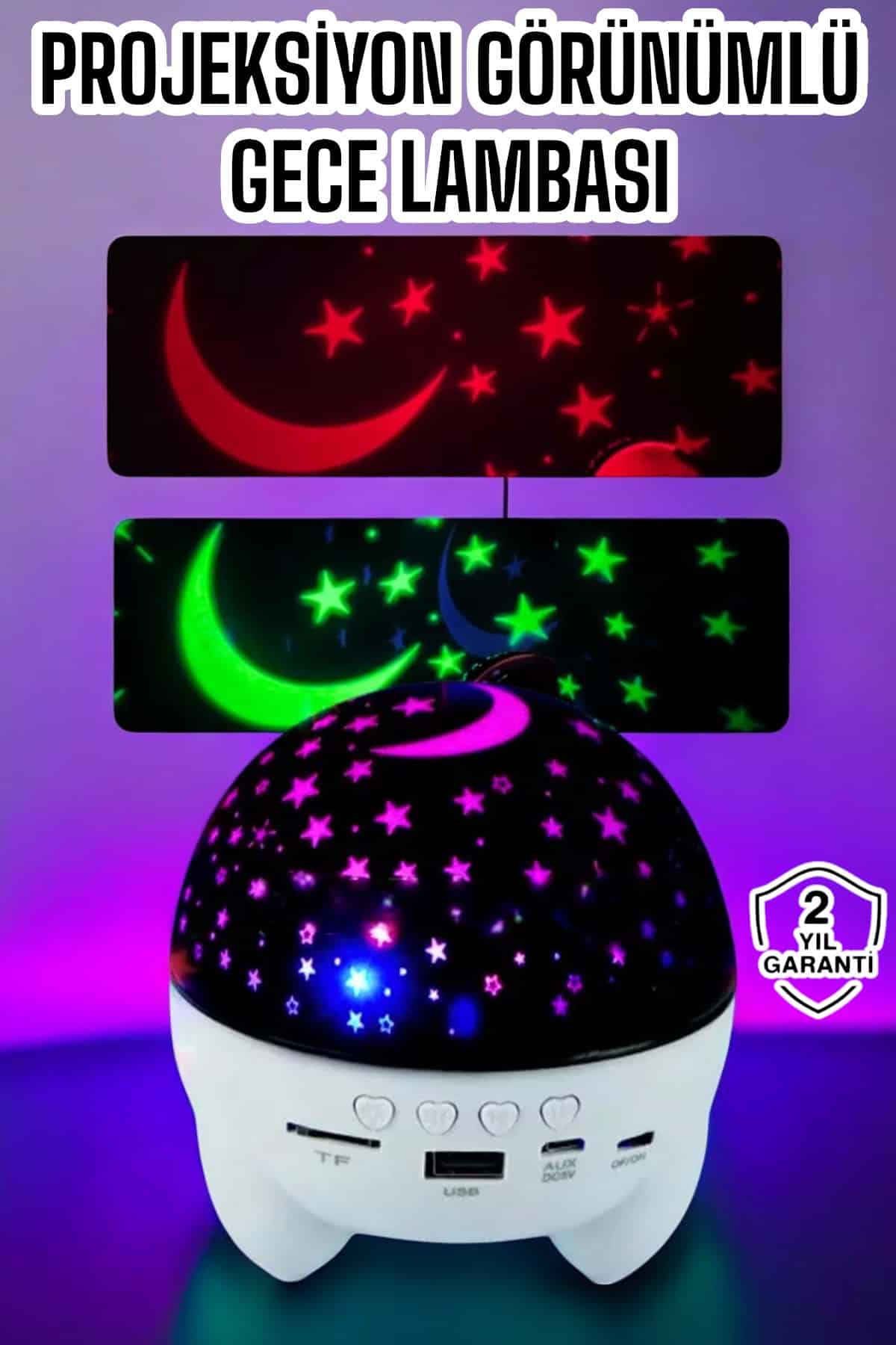 Gece Lambası Renkli Yıldızlı Gökyüzü Projeksiyon Gece Tavan Yansıtma - Lisinya Gece Lambası Renkli Yıldızlı Gökyüzü Projeksiyon Gece Tavan Yansıtma - Lisinya