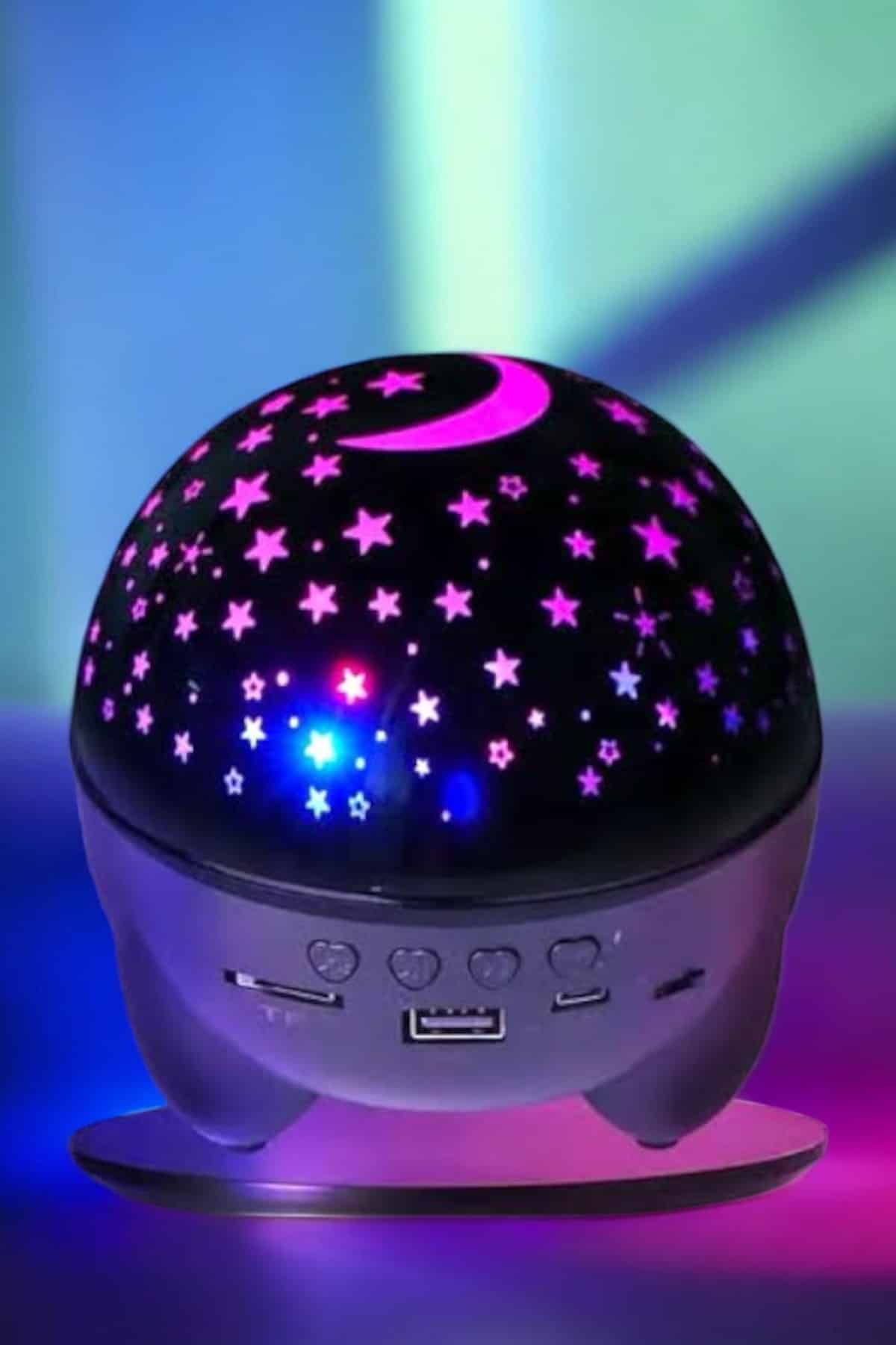 Gece Lambası Projeksiyon Görünümlü Şarjlı Yıldızlı Yuvarlak - Lisinya