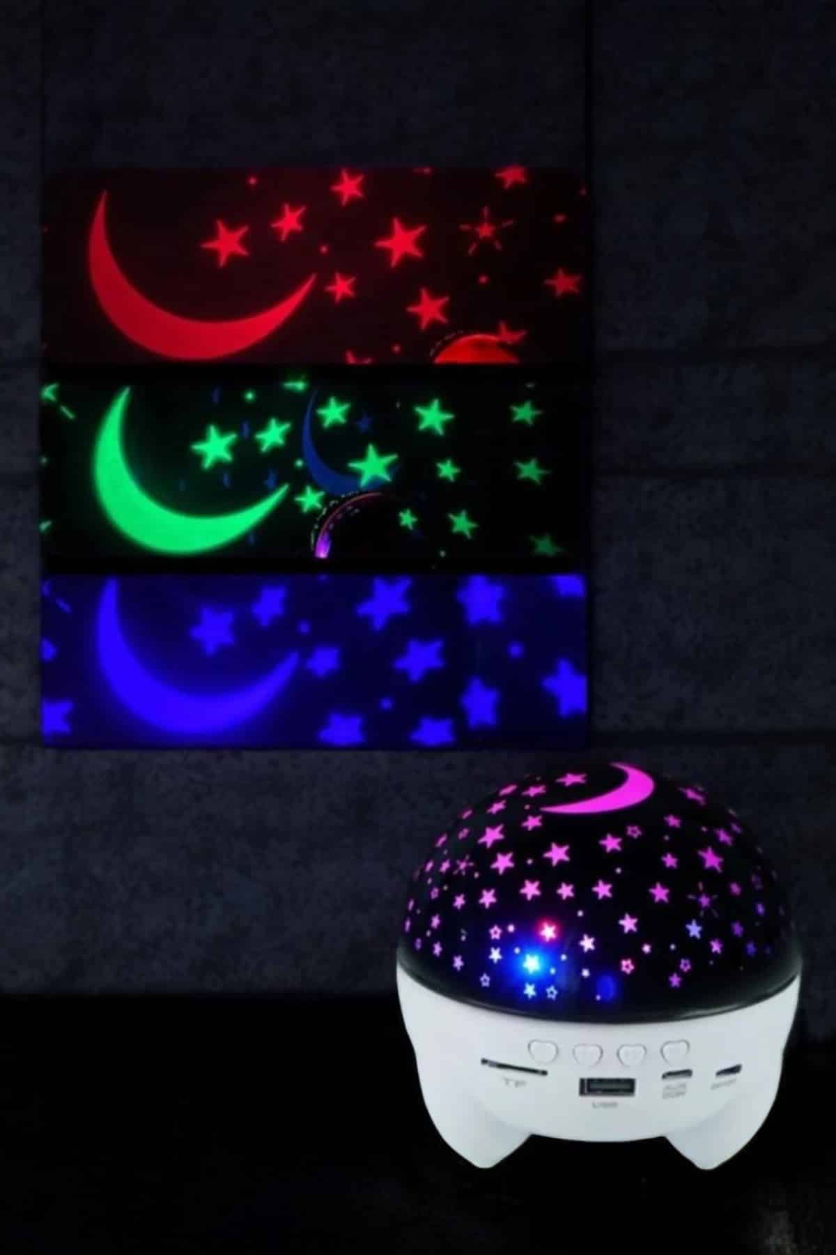 Yıldız Yansıtmalı Projeksiyon Gece Lambası Şarjlı Taşınabilir - Lisinya