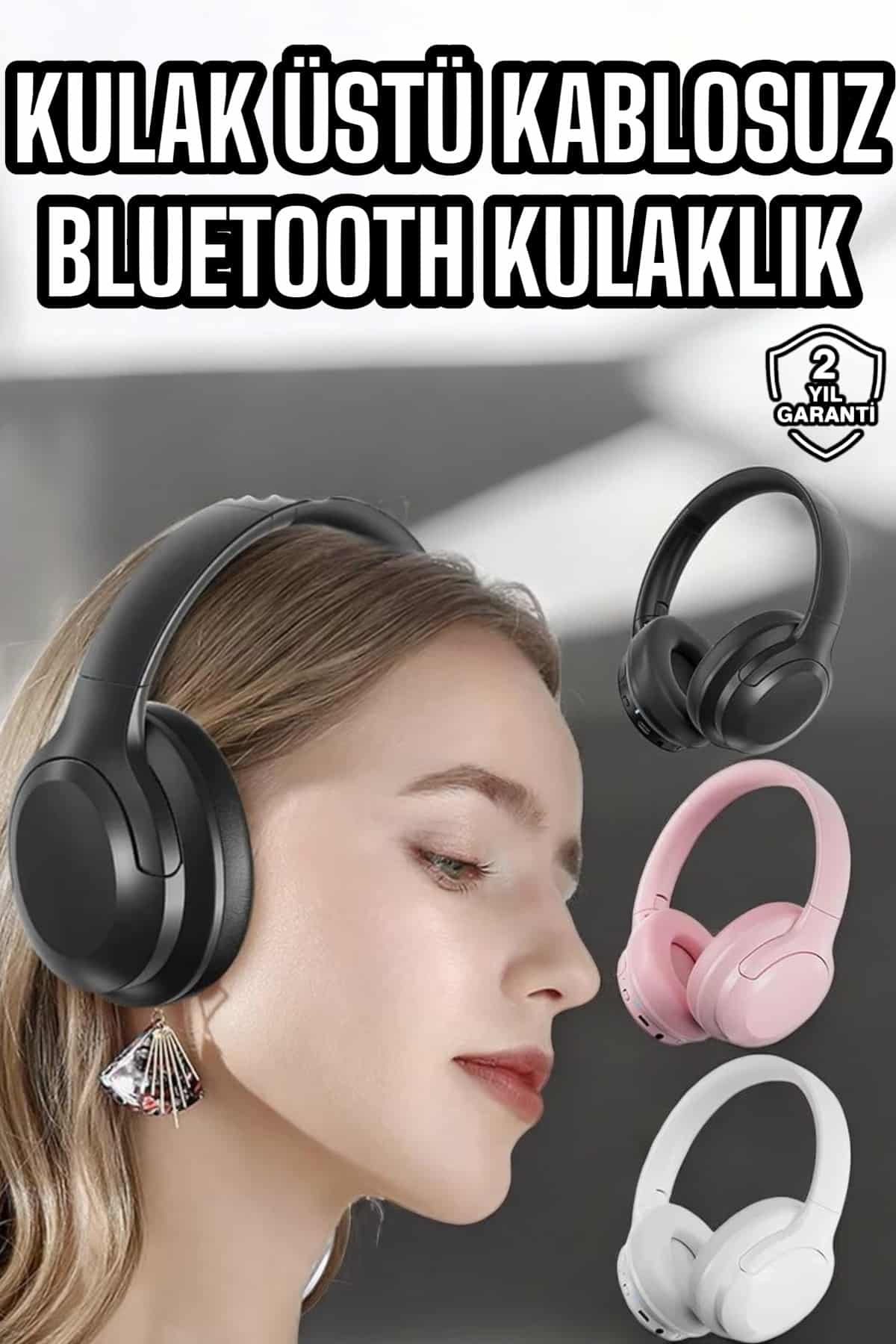 Kablosuz Bluetooth Kulaklık ANC/ENC Destekli Kulak Üstü Yüksek Ses Kaliteli - Lisinya