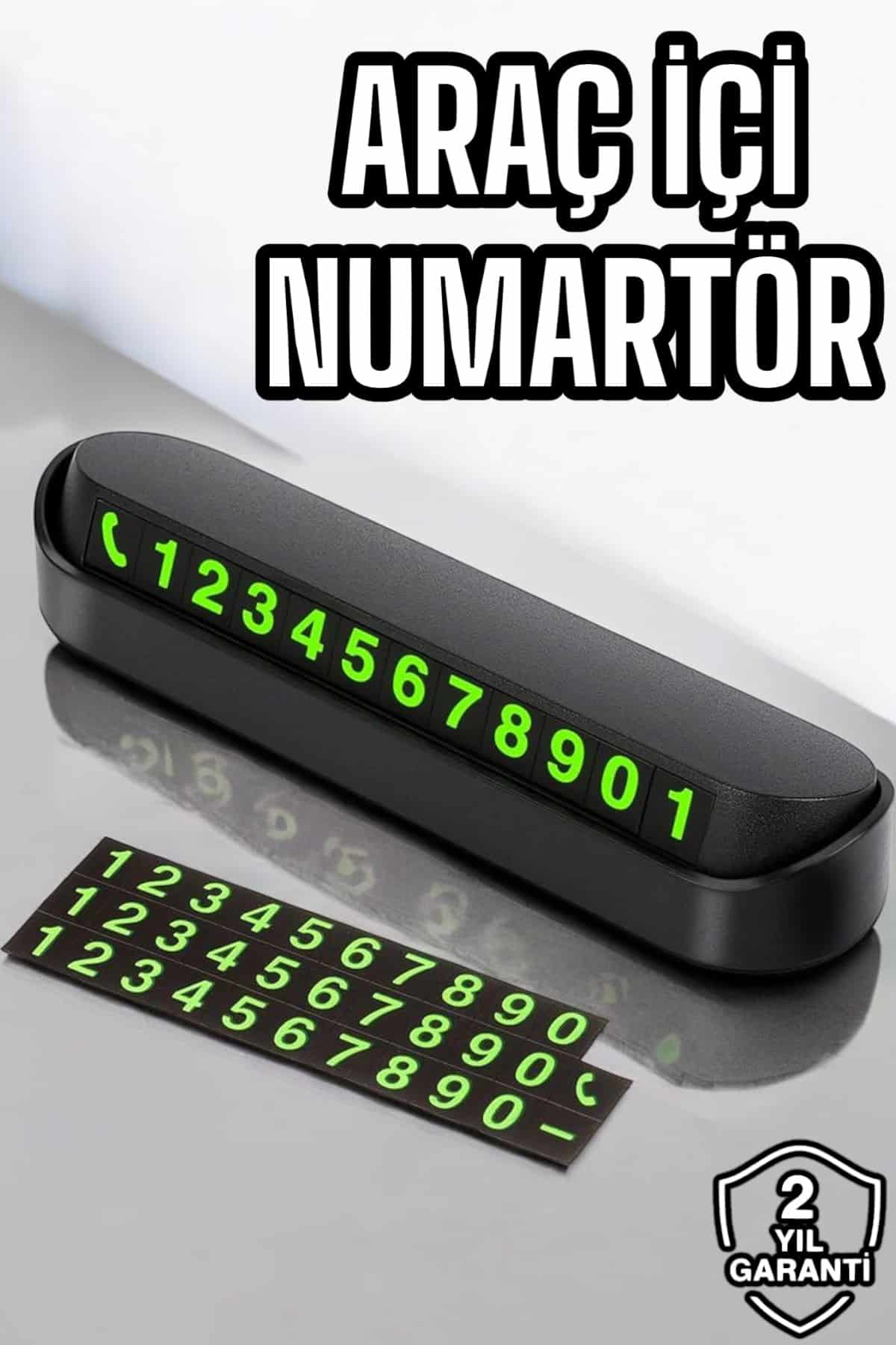 Araba Park Numaratörü Araç İçi Numaralık Değiştirilebilir Çevirmeli Mini - Lisinya