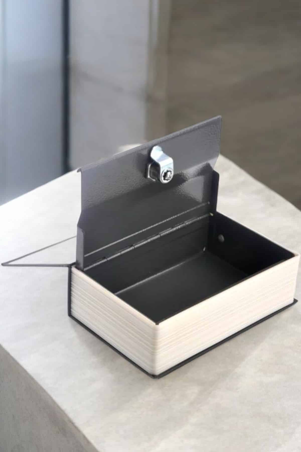 Gizli Kasa İngilizce Sözlüğü Kitap Görünümlü Anahtarlı Gizli Mini Çelik Kasa Kilitli - Lisinya