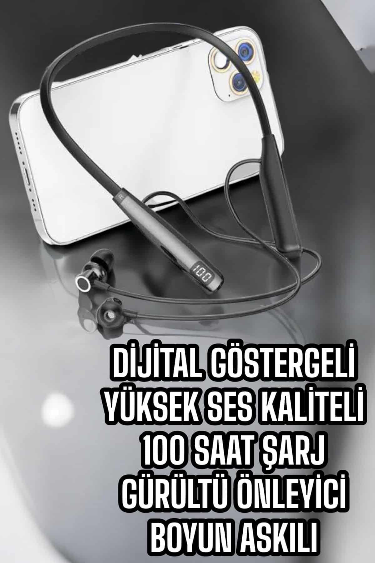 Boyun Bantlı Bluetooth Kulaklık Yüksek Ses Kaliteli 100 Saat Kulaklık - Lisinya