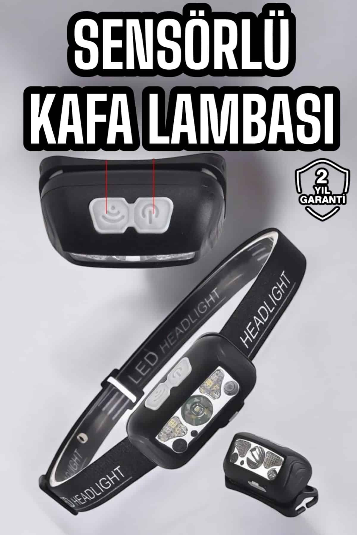 Kafa Lambası Kamp Lambası Sensörlü Şarjlı Ayarlanabilir - Lisinya