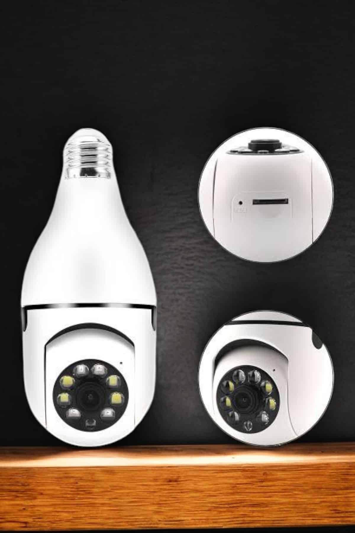Ampul Görünümlü Güvenlik Kamerası Duylu Wifi Kamerası Dönebilen - Lisinya
