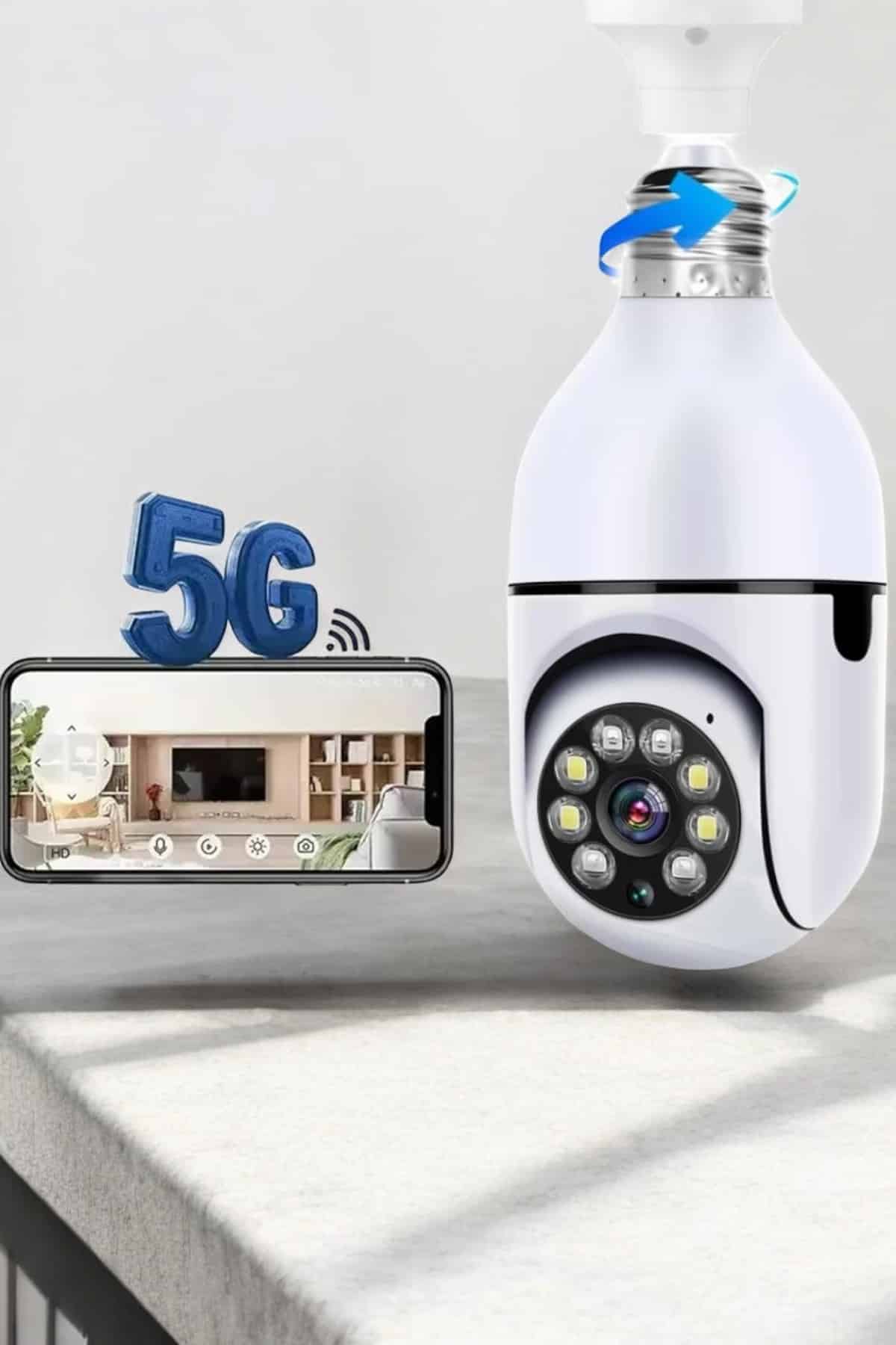 Güvenlik Kamerası Wifi Kamera Duylu Ev Kamerası Wifi Bağlantılı Dönebilen - Lisinya