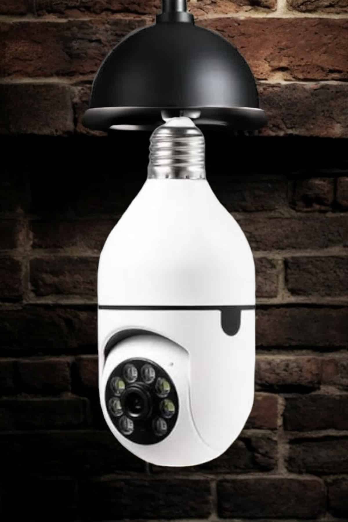 Wifi Kamera Duylu Ampul Görünümlü 360 Derece Dönebilen Ev Kamerası - Lisinya