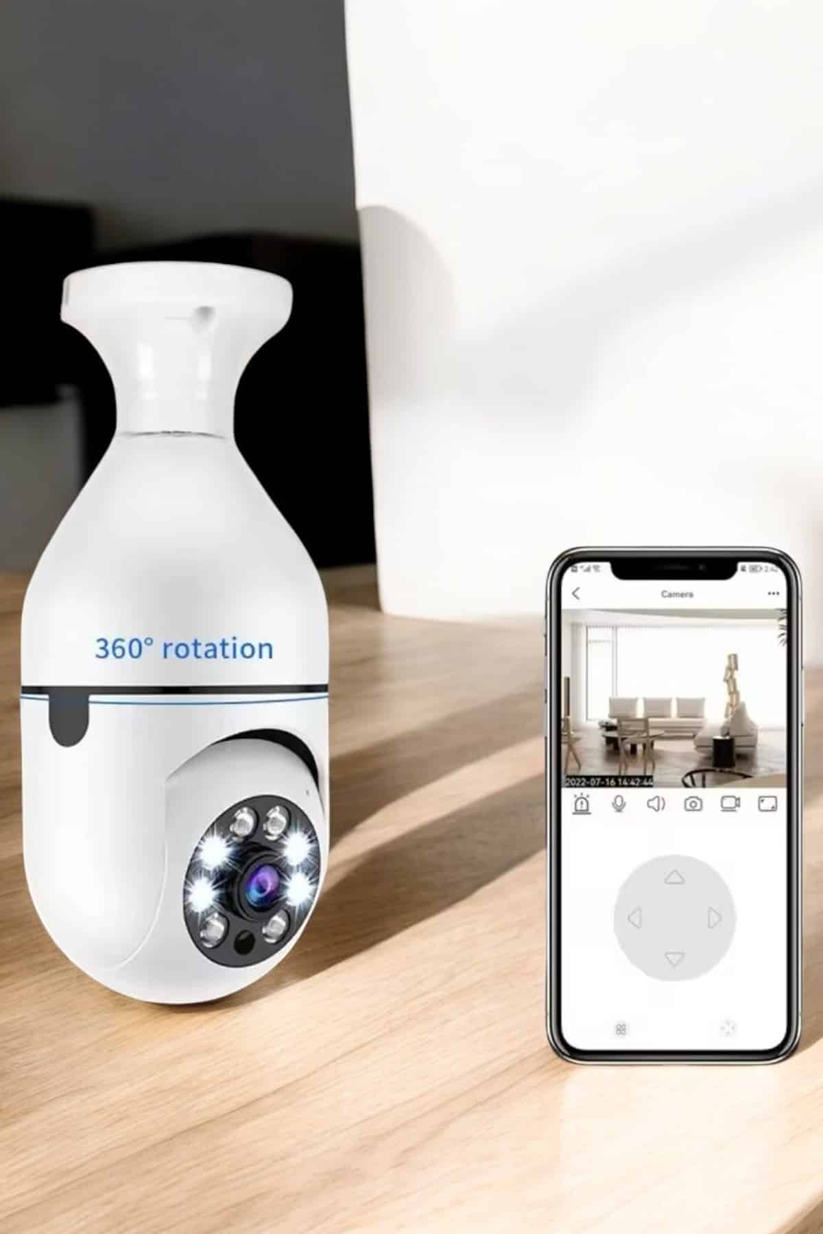 Güvenlik Kamerası Wifi Kamera Duylu Ev Kamerası Wifi Bağlantılı Dönebilen - Lisinya