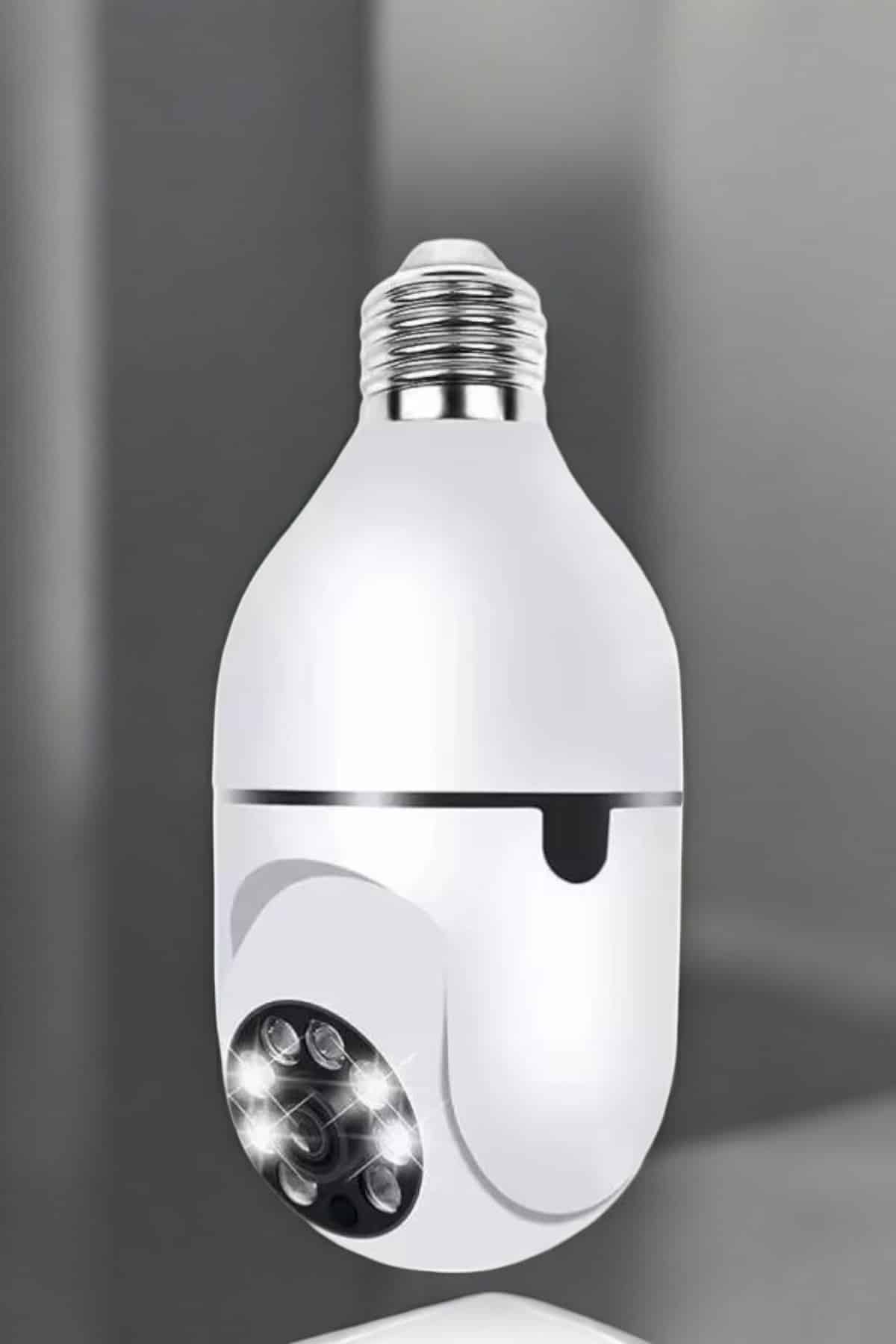 Ampul Görünümlü Güvenlik Kamerası Duylu Wifi Kamerası Dönebilen - Lisinya