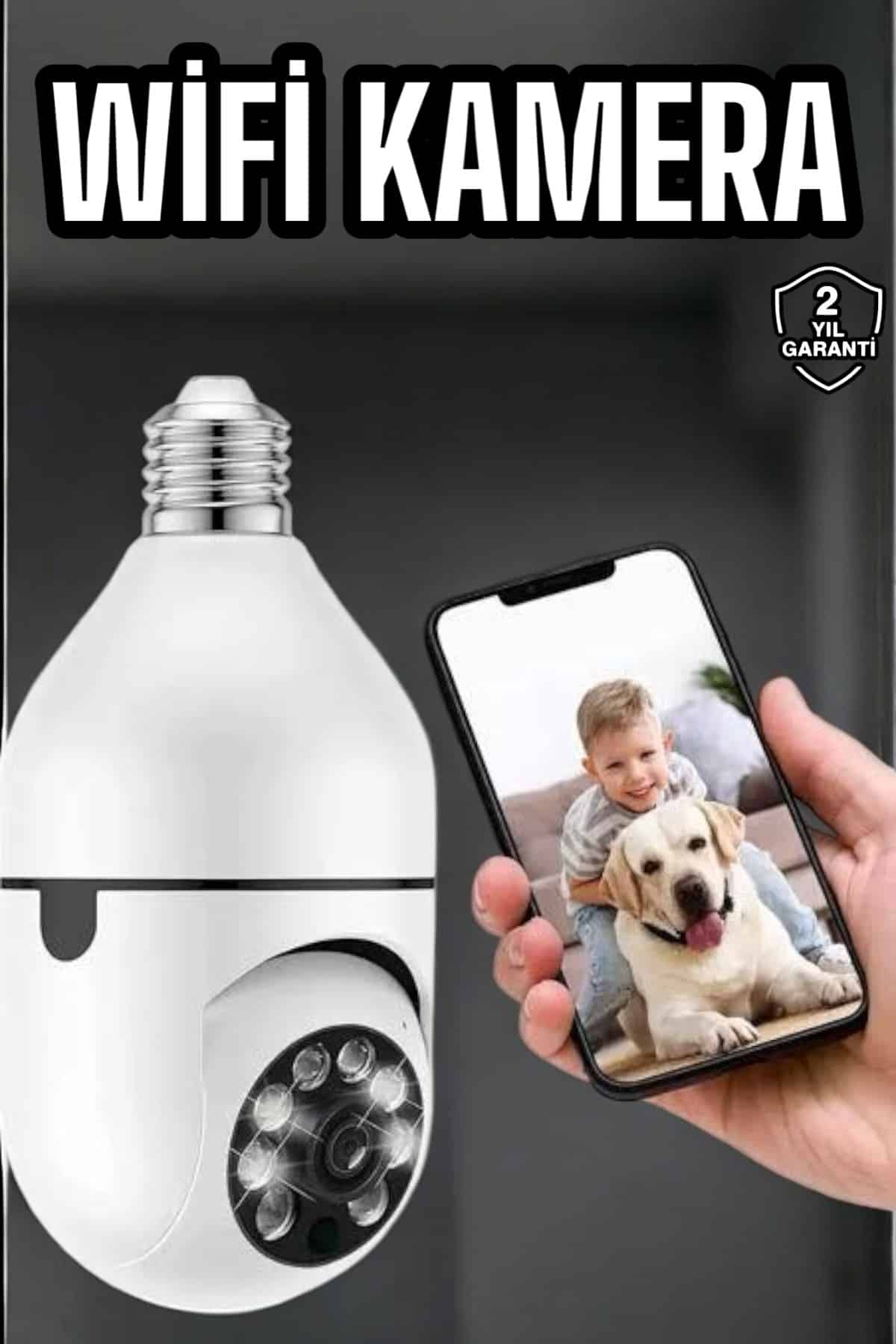 Güvenlik Kamerası Wifi Kamera Duylu Ev Kamerası Wifi Bağlantılı Dönebilen - Lisinya