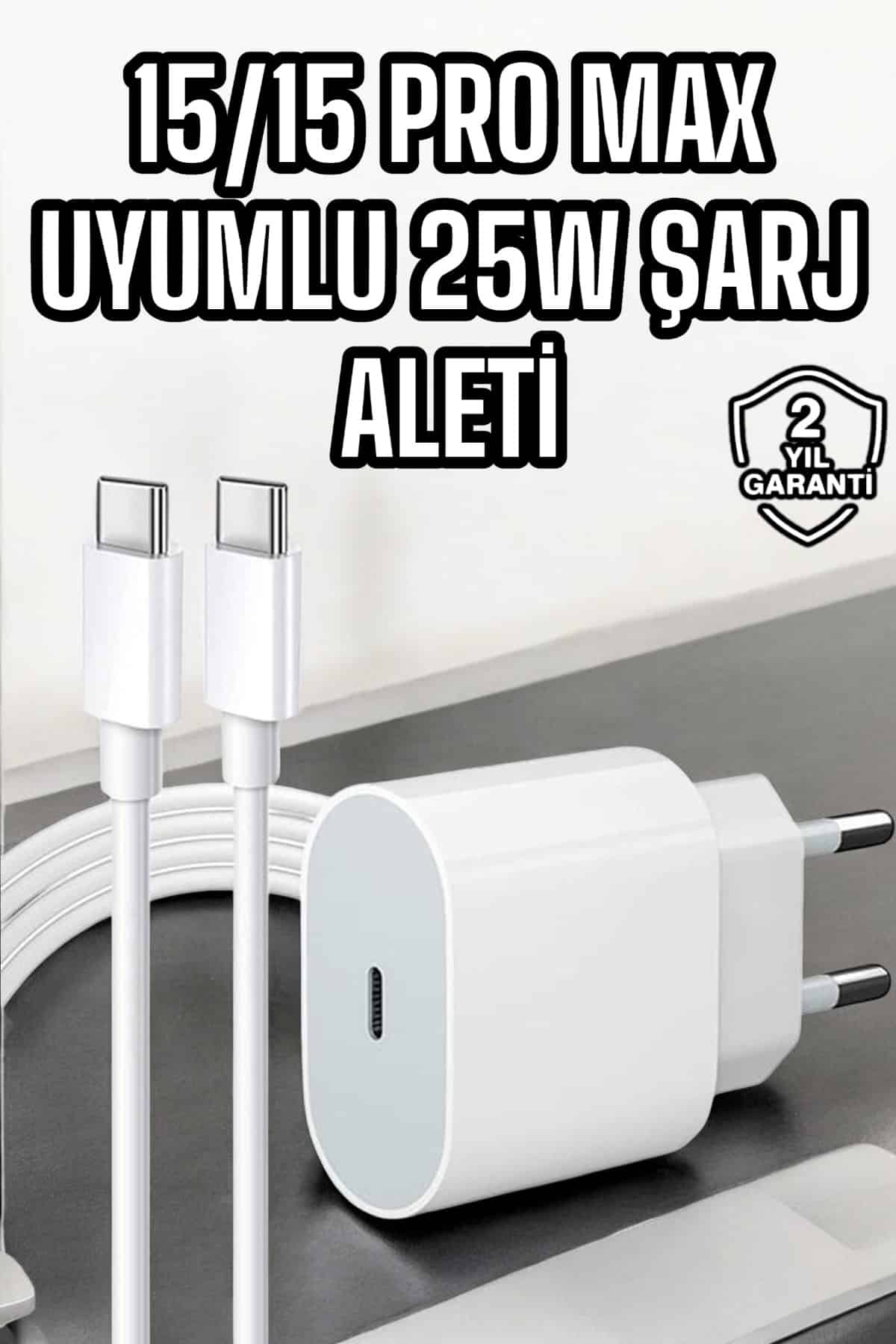 İOS Uyumlu Type-C Girişli Hızlı Şarj 15/15 Pro Max Adaptör ve Kablosu - Lisinya