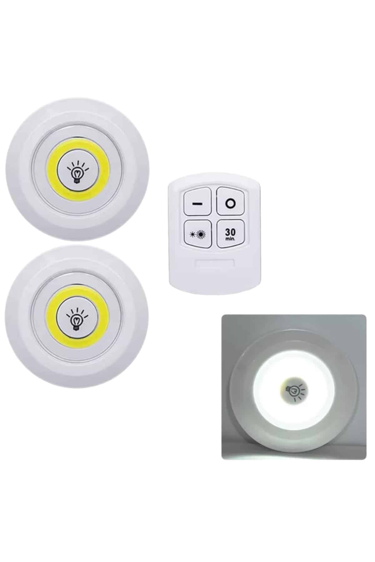 Led Lamba 3'lü Uzaktan Kumandalı Yapışkanlı - Lisinya
