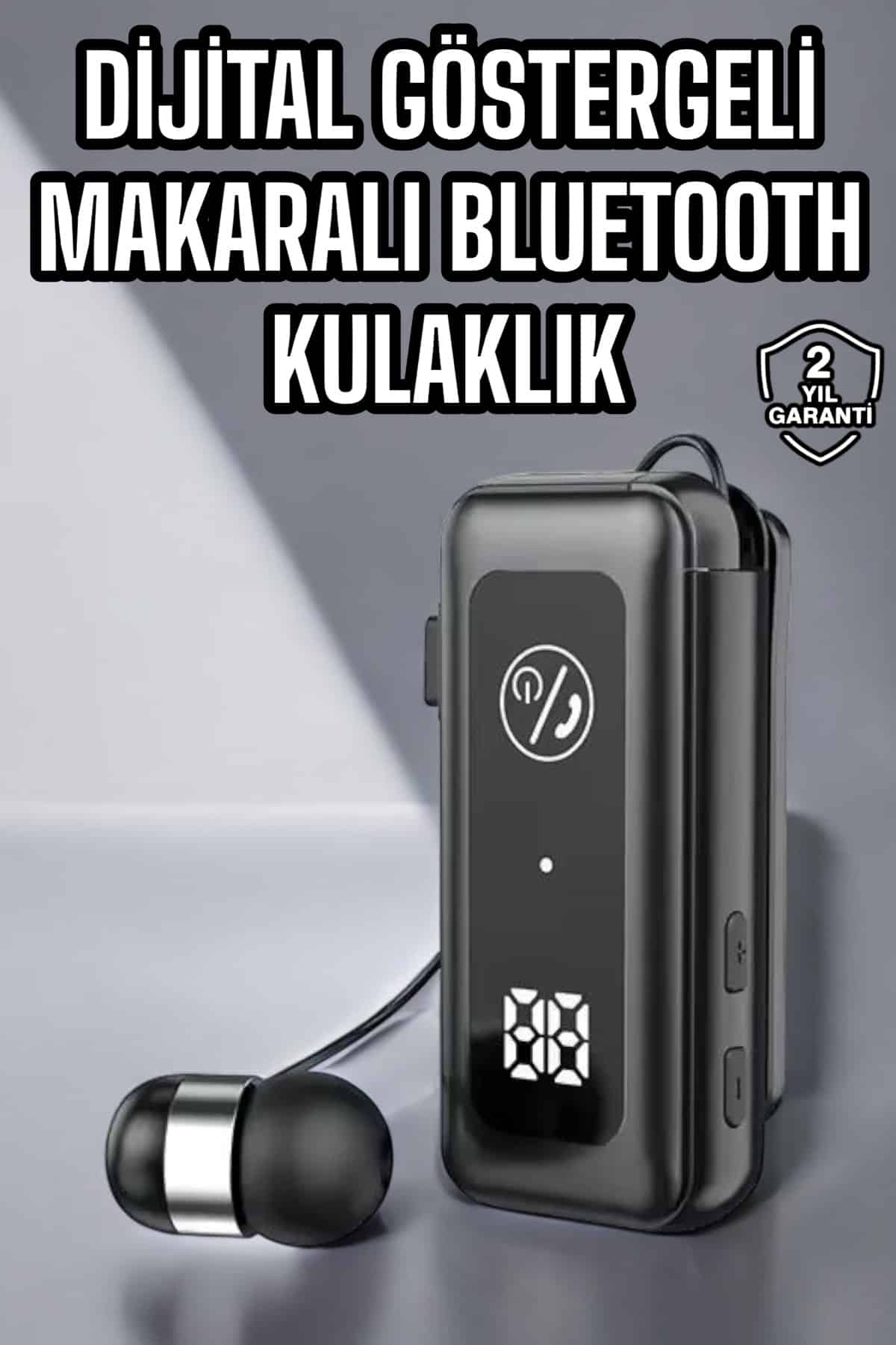 Kablolu Makaralı Bluetooth Kulaklık Uzun Pil Ömrü Dijital Göstergeli - Lisinya