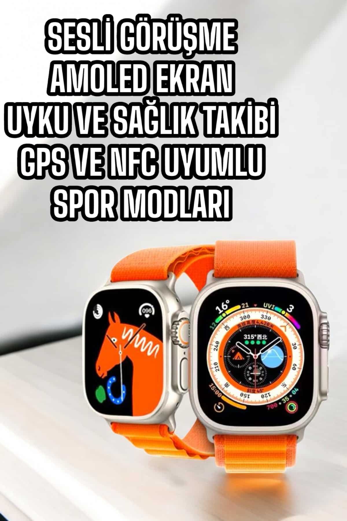 Akıllı Saat NFC ve GPS Uyumlu Uyku ve Sağlık Takibi Sesli Görüşme - Lisinya