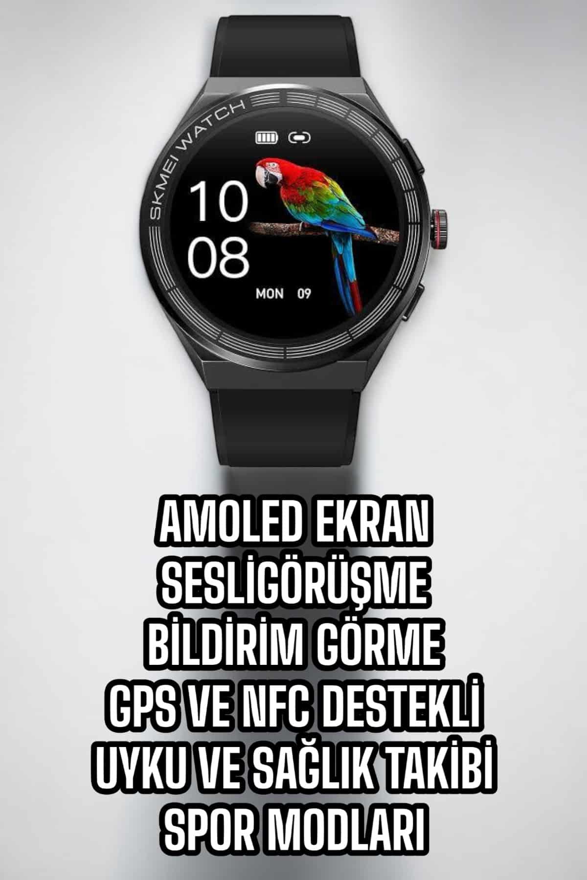 Akıllı Saat Dokunmatik Ekran Sesli Görüşme ve Bildirim Görme Sağlık Takibi - Lisinya