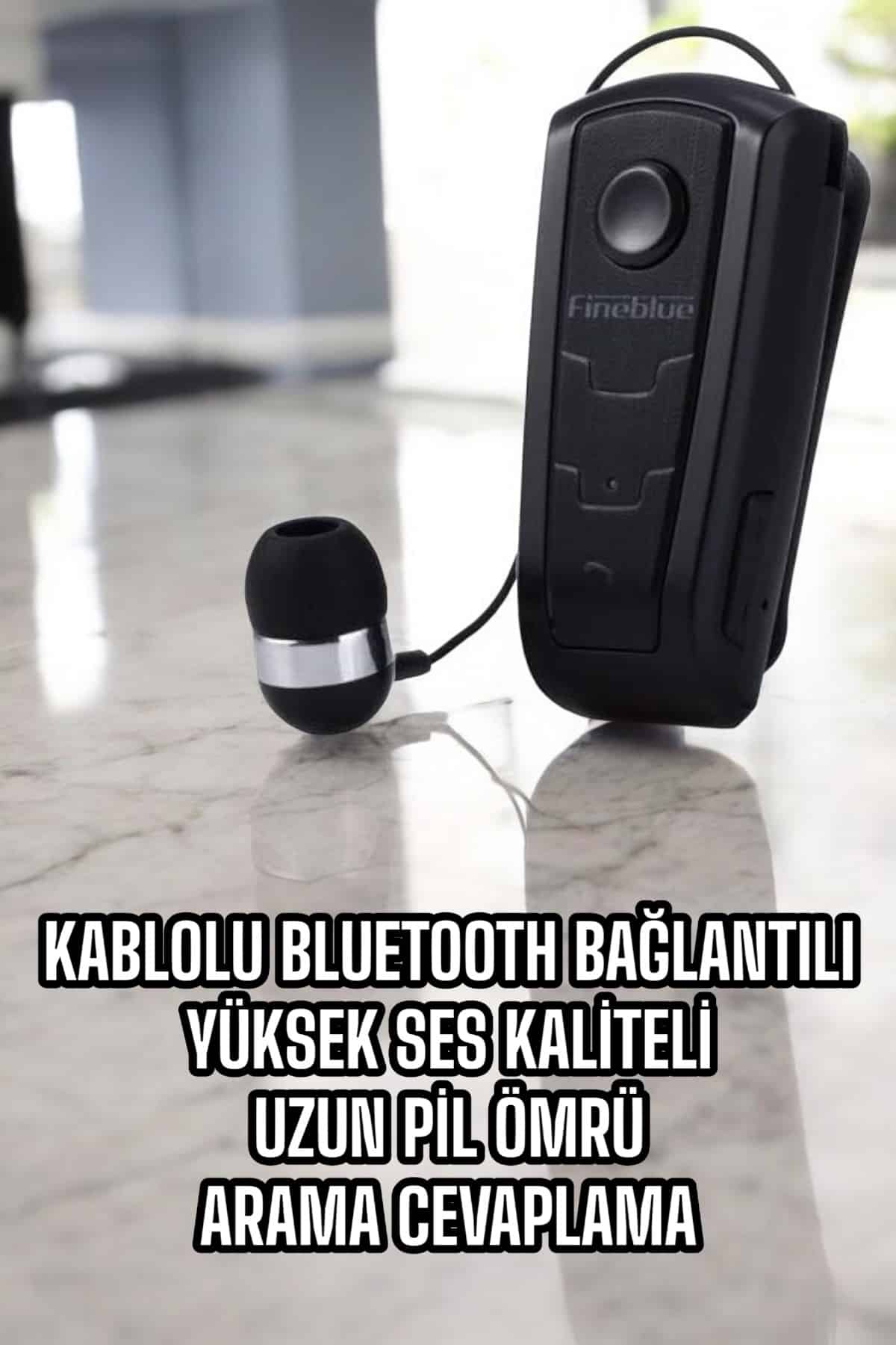 Makaralı Bluetooth Kulaklık Çağrı Cevaplama Kablolu Uzun Pil Ömrü - Lisinya