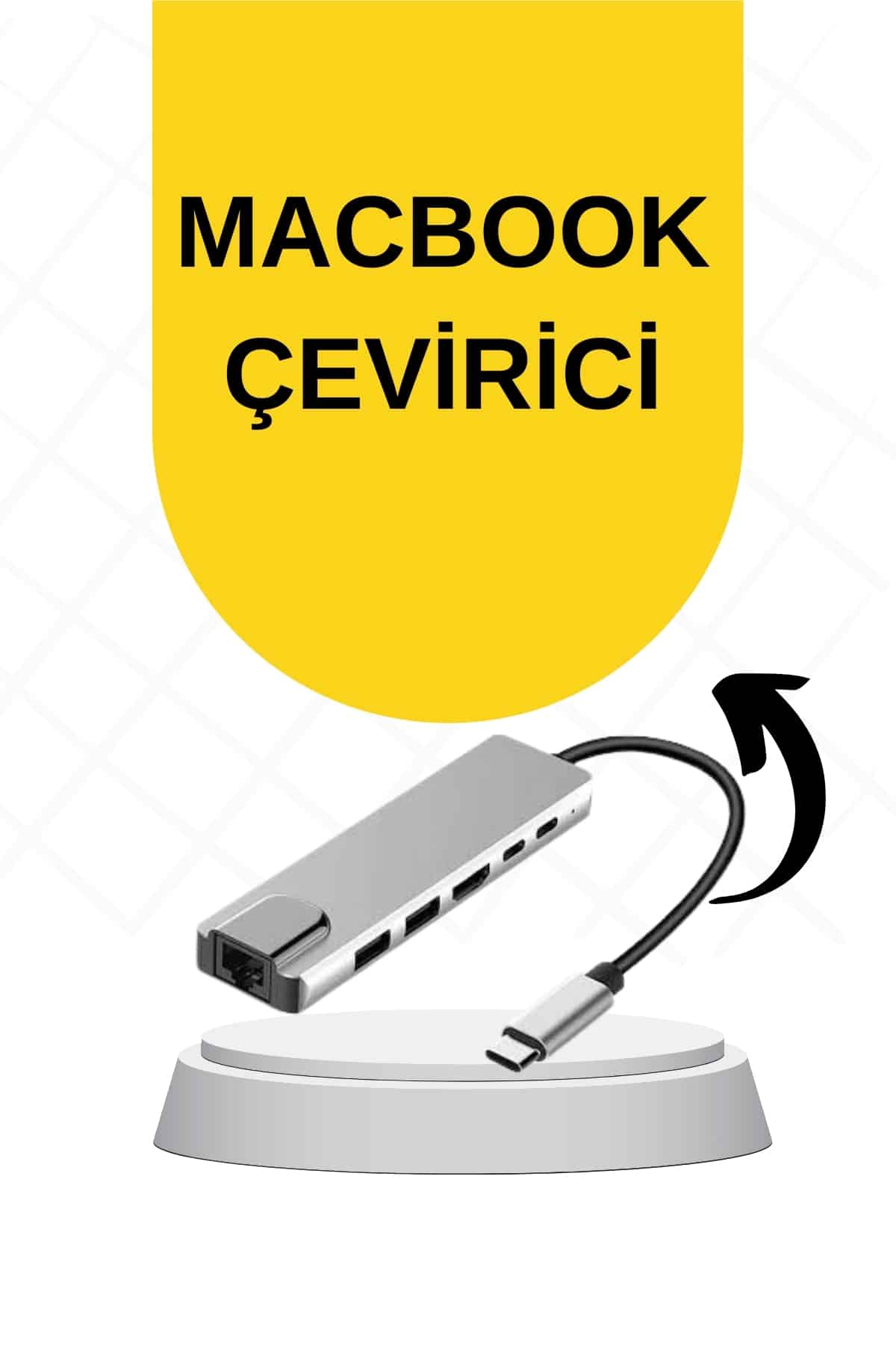 Macbook Pro/air Uyumlu USB Type-C 8 In 1 Hub Dönüştürücü Çevirici Çoklayıcı USB Hdmı Micro Sd 8 Girişli - Lisinya