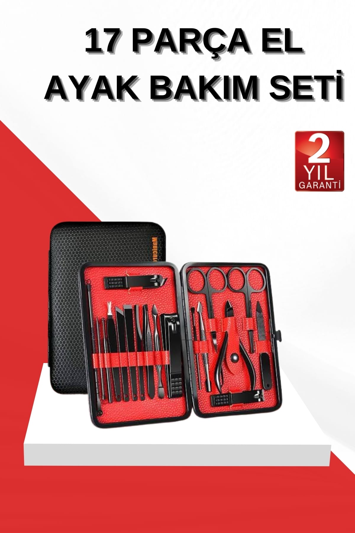 17 Parça Manikür Seti El ve Ayak Bakımı Törpü Cımbız Tırnak Temizleme - Lisinya