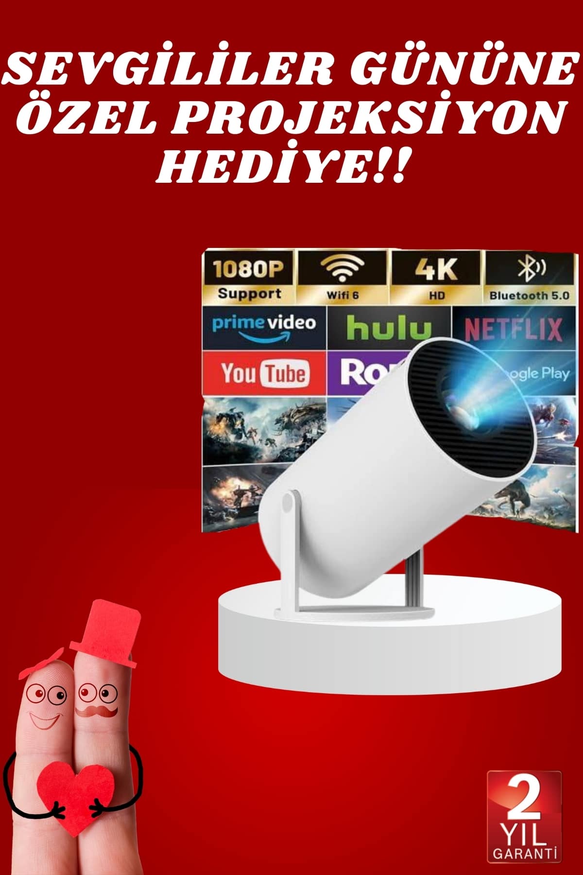 Sevgiliye Özel Hediye Ayaklı Sinema Projektörü Projeksiyon - Lisinya Sevgiliye Özel Hediye Ayaklı Sinema Projektörü Projeksiyon - Lisinya