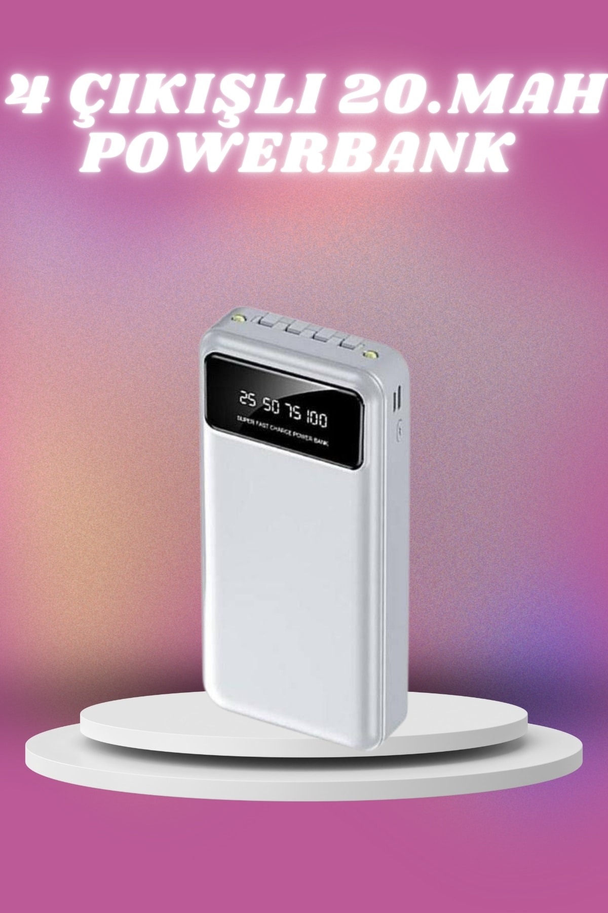 4 Çıkışlı 20.000 MAH Powerbank Taşınabilir Çoklu Giriş - Lisinya