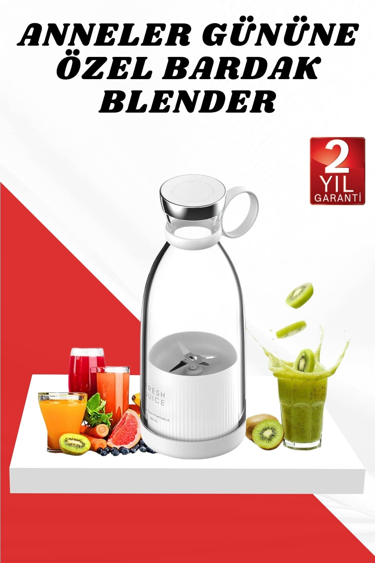 Anneler Gününe Özel Hediye Bardak Blender Paslanmaz Çelik Bıçaklı - Lisinya