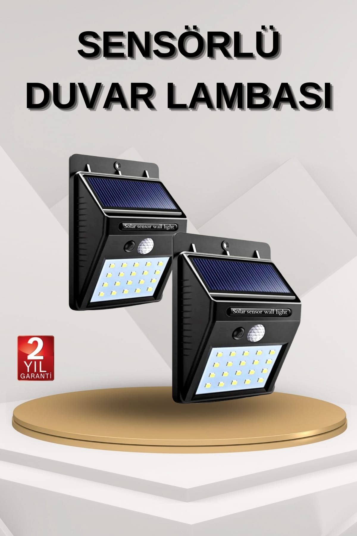 Solar Sensörlü Duvar Lambası Bahçe Lamba 20 Led Işık - Lisinya