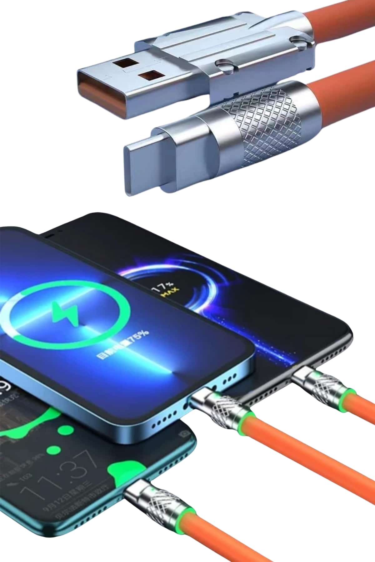 Android ve İOS Uyumlu 180 Derece Type-c Şarj Kablosu - Lisinya Android ve İOS Uyumlu 180 Derece Type-c Şarj Kablosu - Lisinya