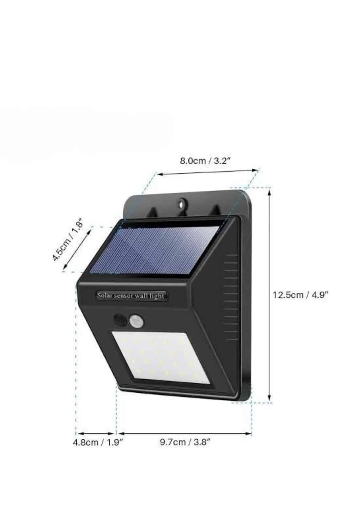 Bahçe Aydınlatma Sensörlü Güneş Enerjili Duvar Lambası 40 Led Işık - Lisinya