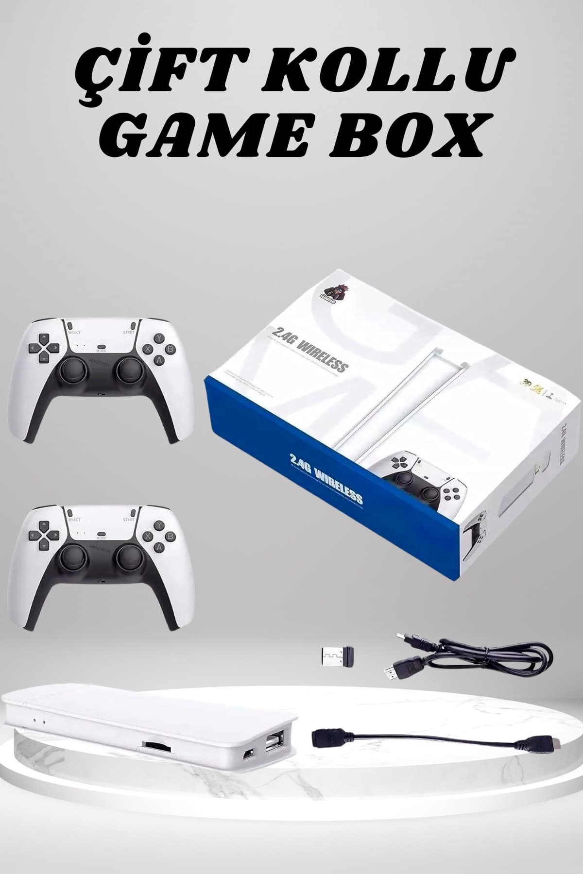 4K 3D HD Görüntü Kaliteli Kablosuz Çift Kollu 20.000 Oyunlu Retro Oyun Konsolu TV Box - Lisinya