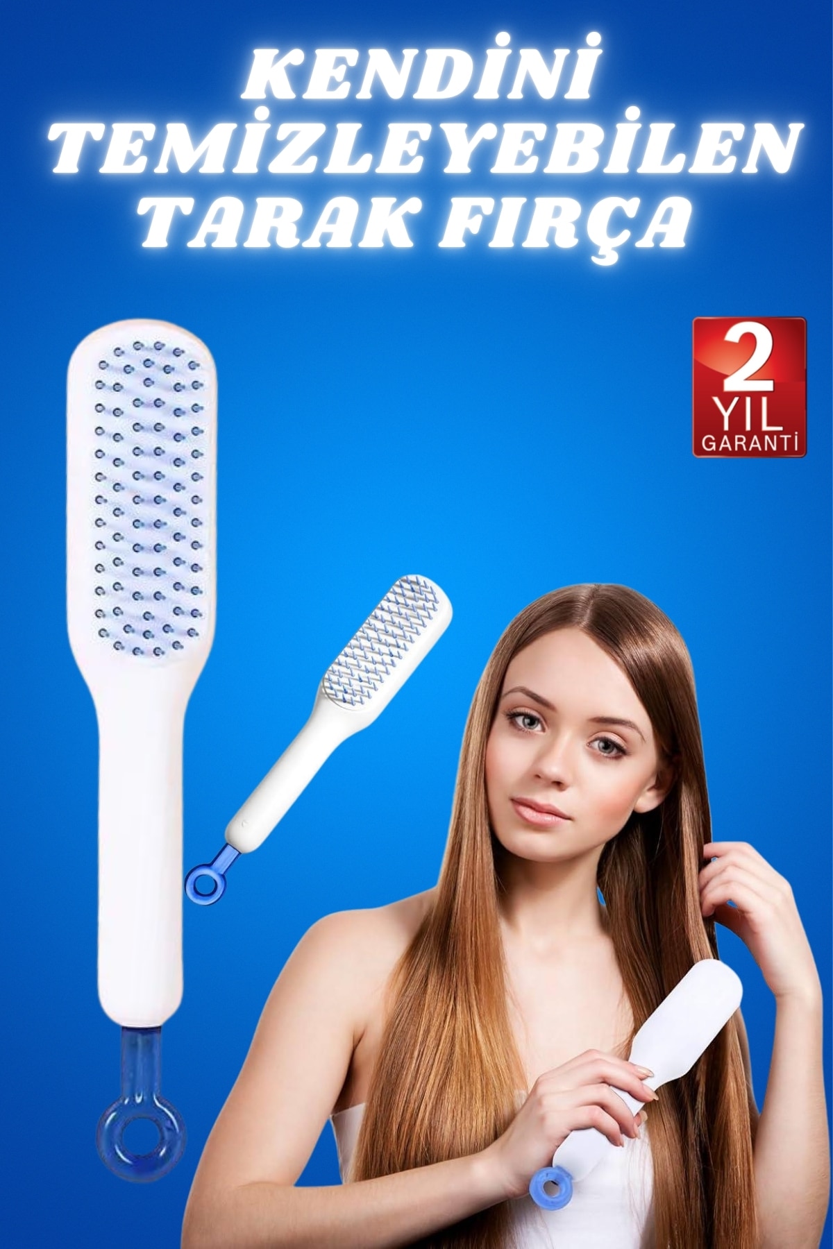 Kendini Temizleyen Tarak Fırça Geri Çekilebilir Evcil Hayvana Uygun Sıkı Dişli - Lisinya