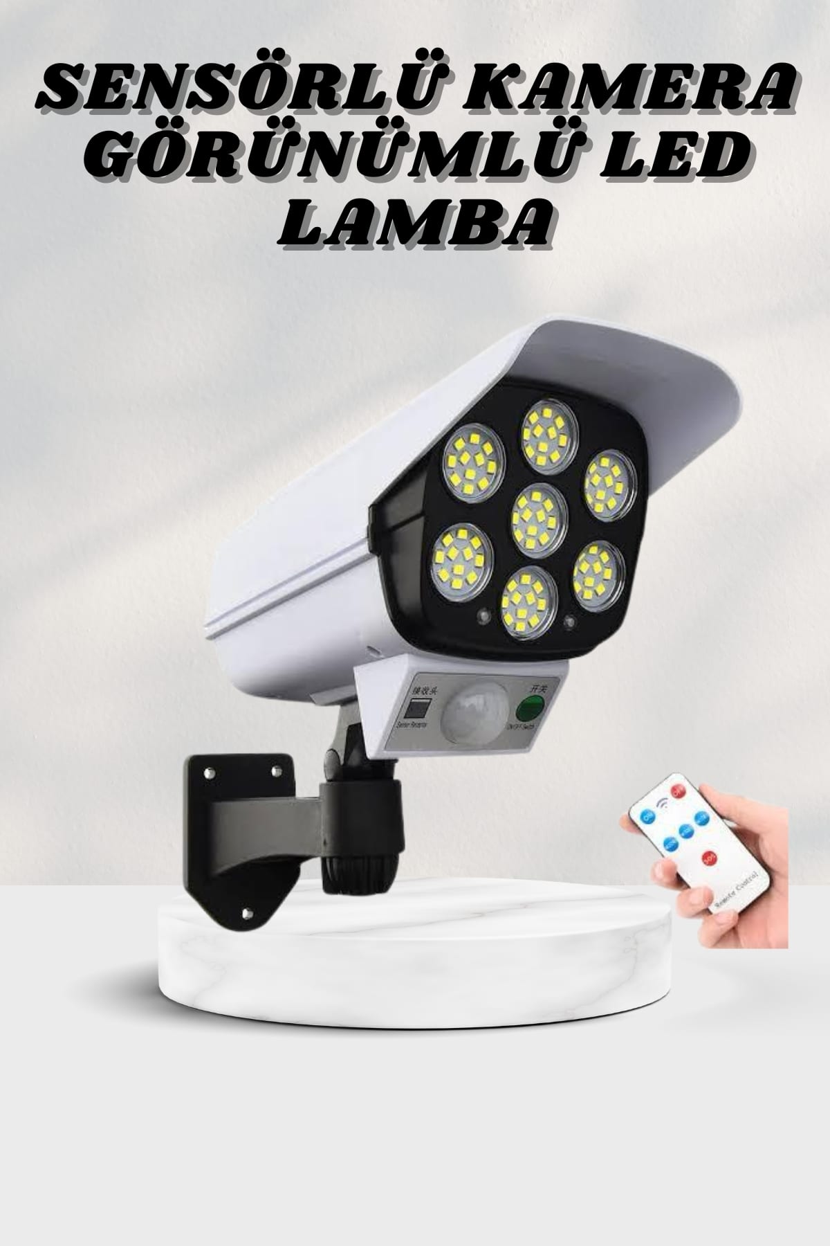 Solar Lamba Kamera Görünümlü Duvar Lambası Dönebilen Bahçe Aydınlatması - Lisinya