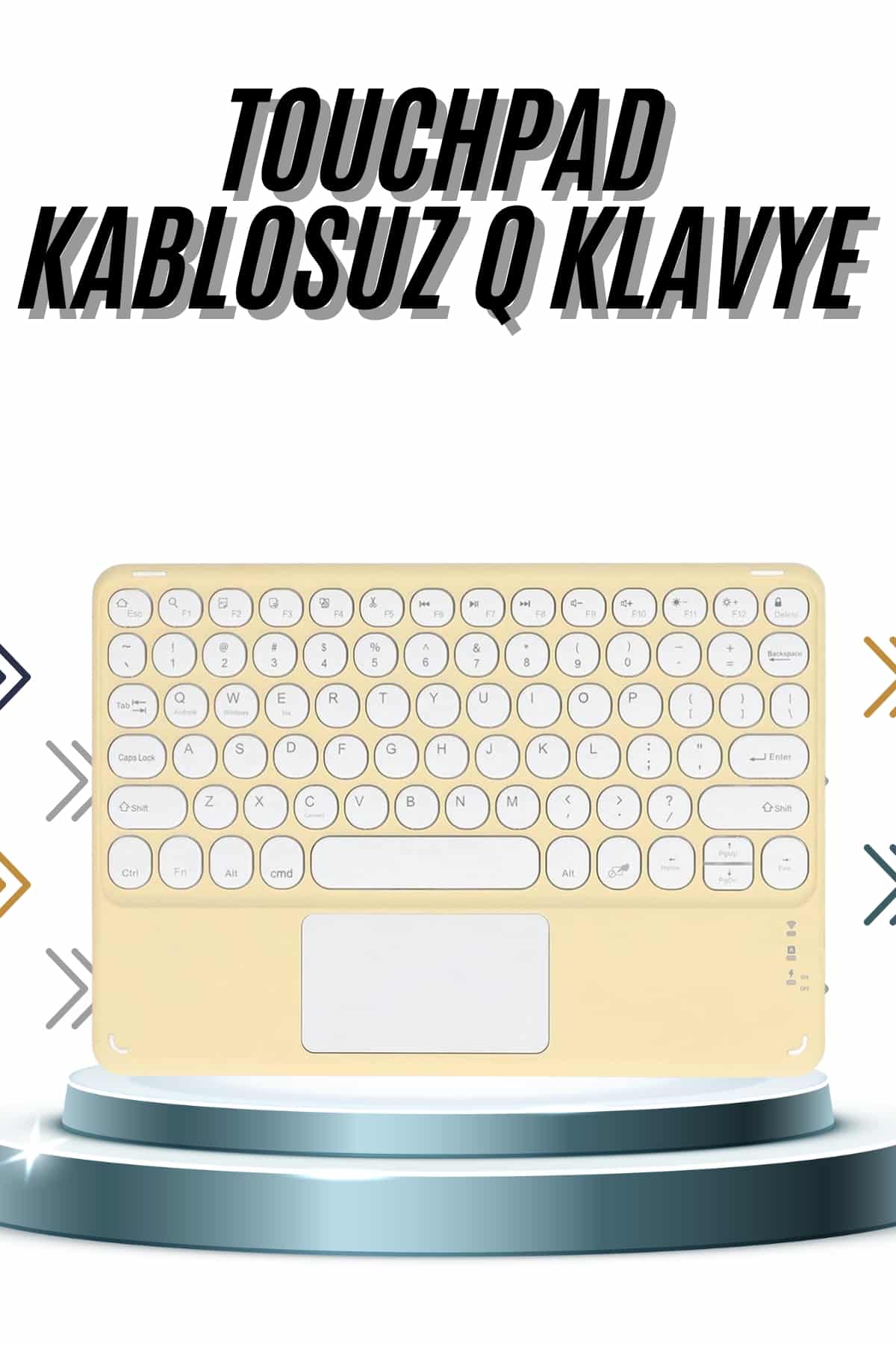 Android ve İOS Uyumlu Bluetooth Klavye Touchpad Slim Kablosuz Wifi Q Klavye - Lisinya