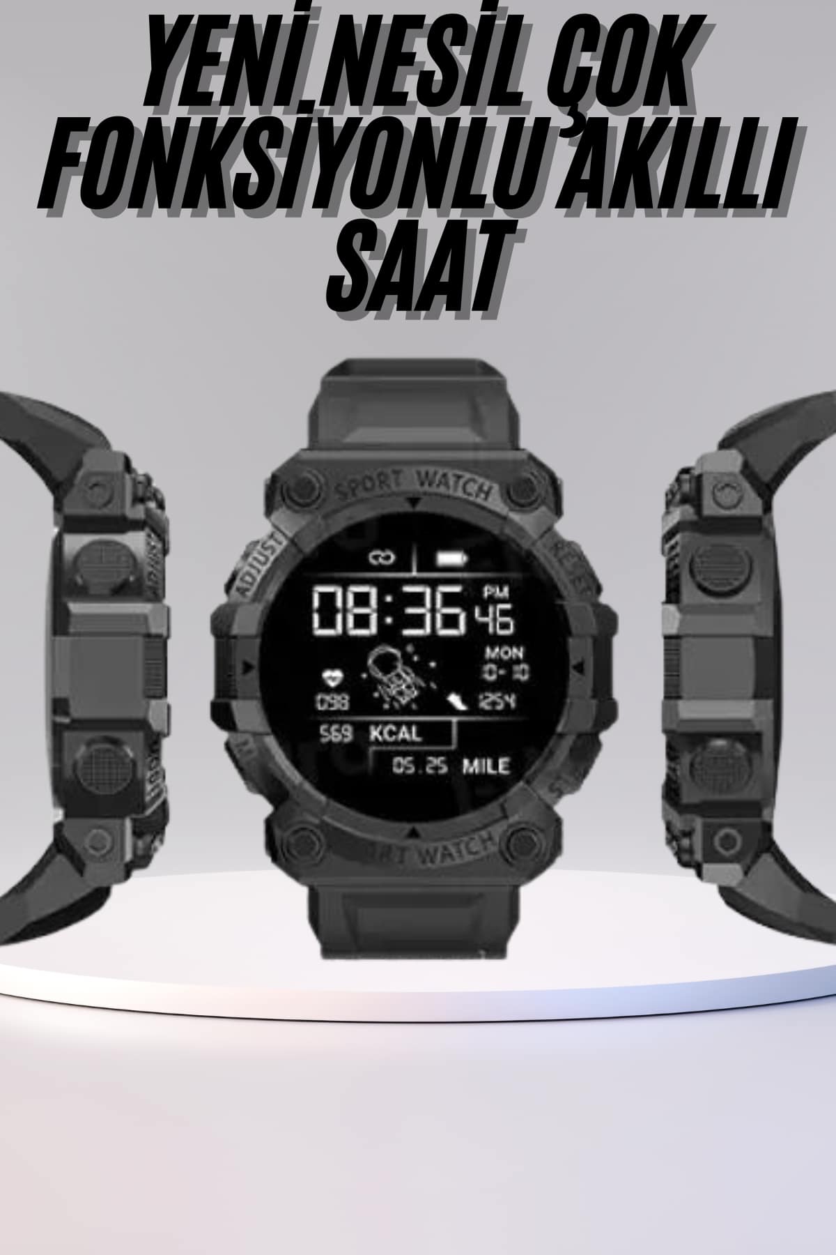 Yeni Nesil Çok Fonksiyonlu Uyku ve Sağlık Takibi Yapabilen Siyah - Lisinya