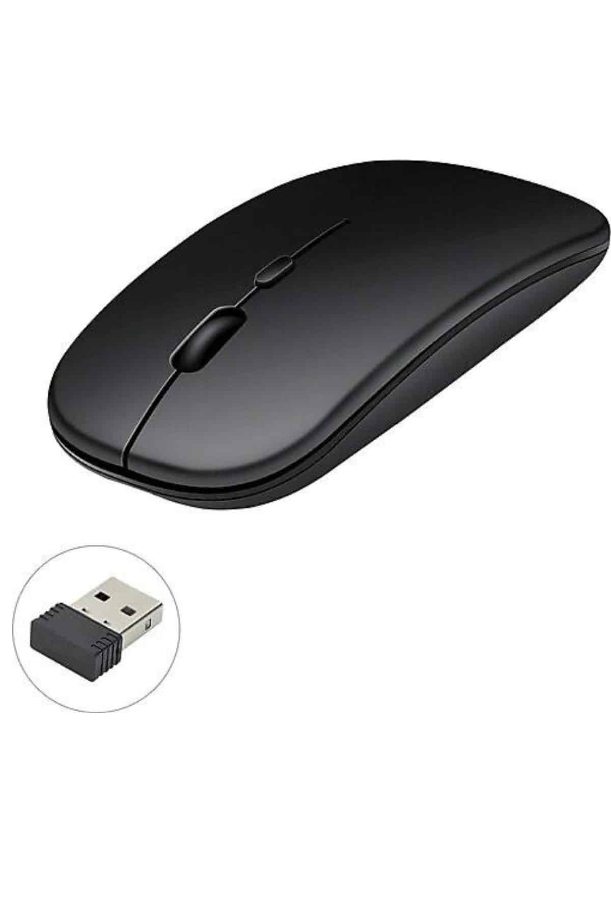 Kablosuz Mouse Fare Şarjlı Bluetooth Wireless Çift Modlu Sessiz - Lisinya