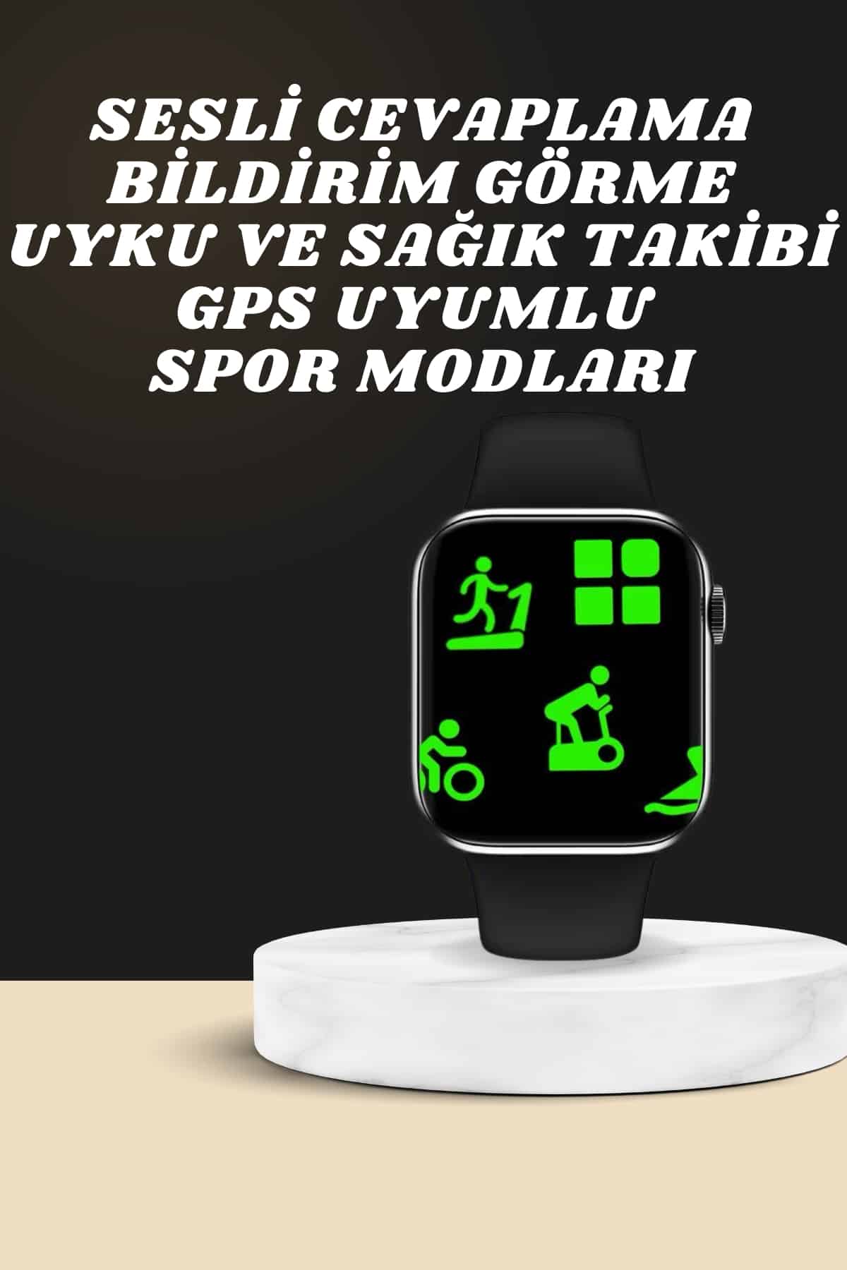 Akıllı Saat Wireless Şarj Yüksek Çözünürlüklü Müzik Dinleme Sesli Cevaplama - Lisinya