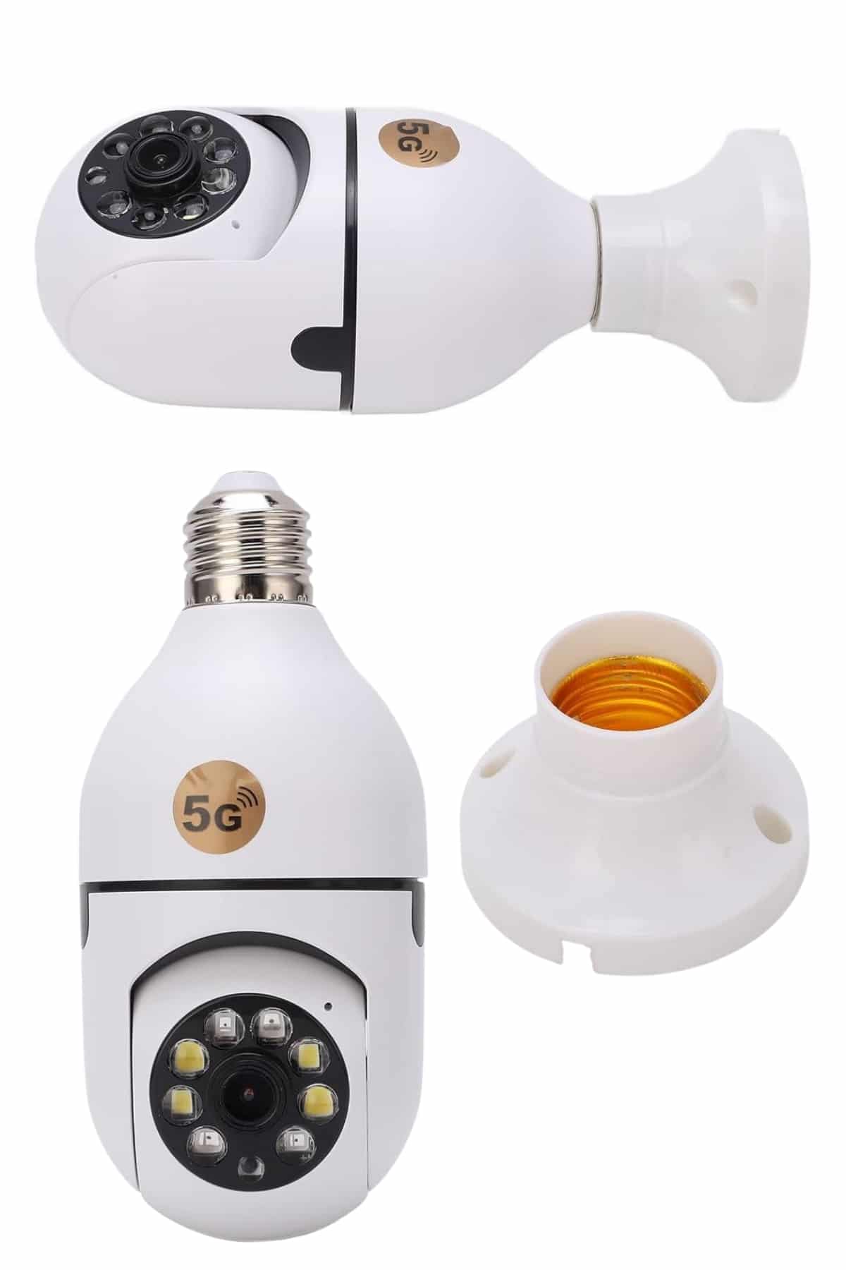 Gece Görüşlü Akıllı Dönebilen Ev Kamerası Ampül Kamera - Lisinya