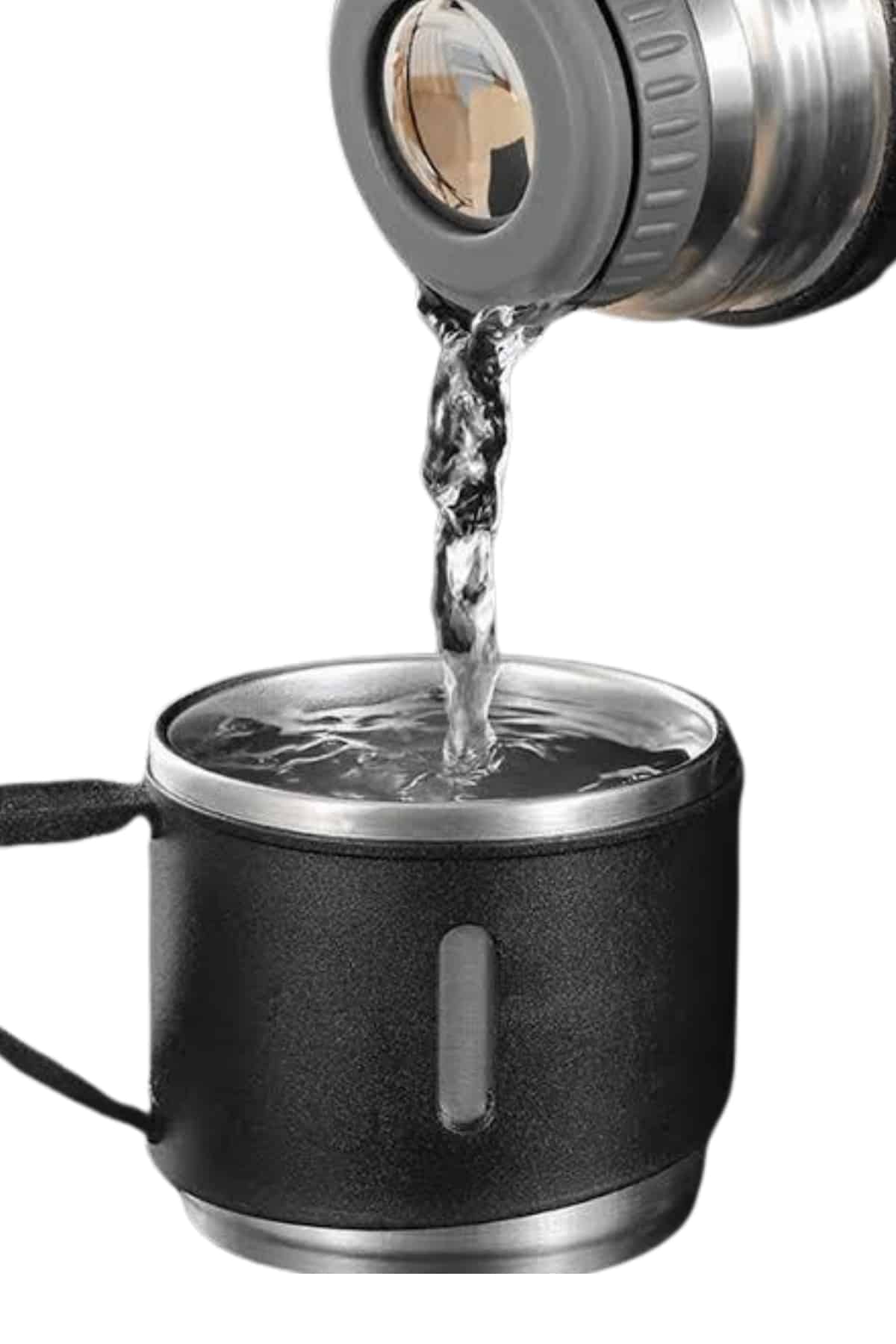 Termos Seti Paslanmaz Çelik 3 Bardaklı Vakumlu Termos Set 500 Ml 12 Saate Kadar Isı Koruma - Lisinya