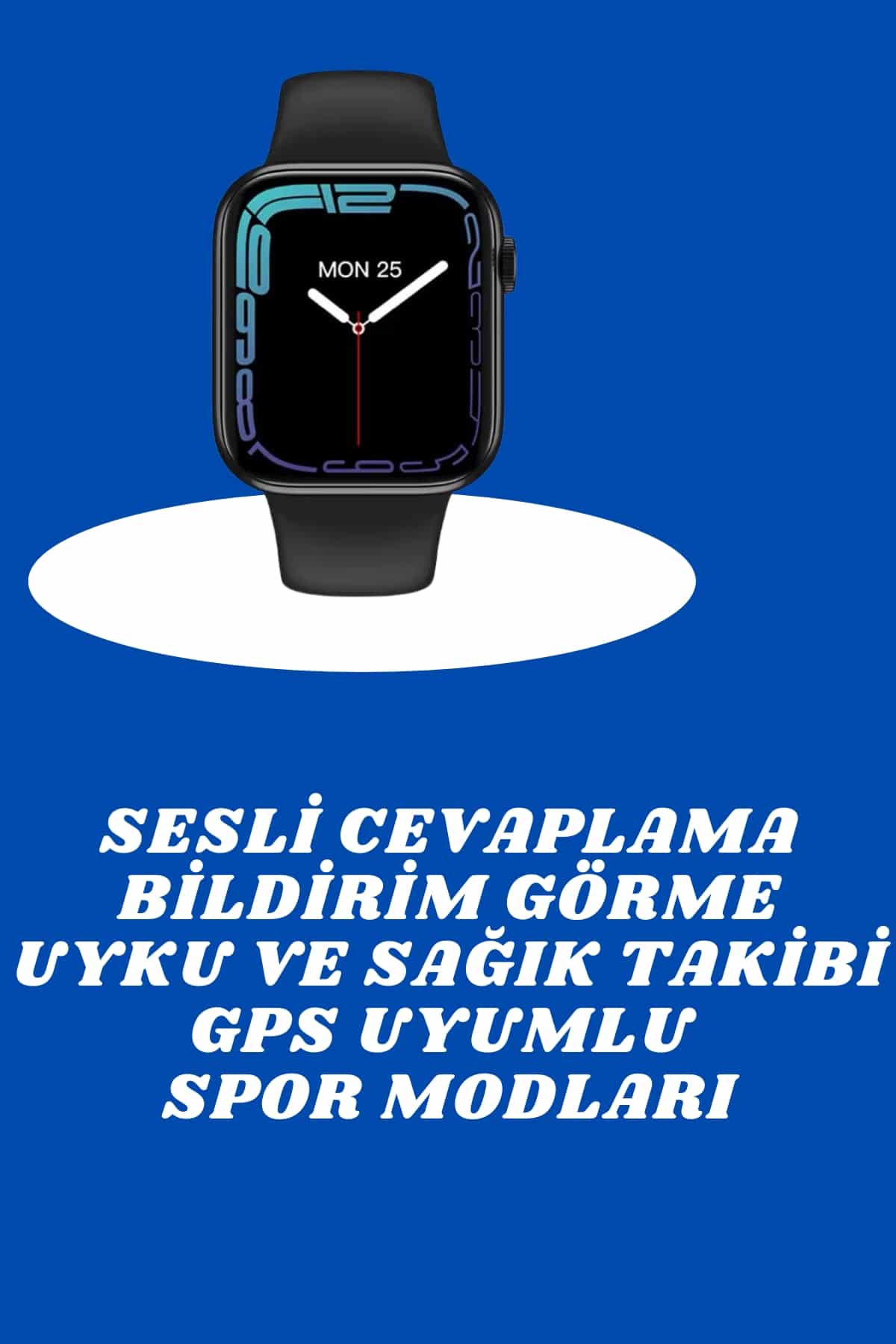 Akıllı Saat Nabız Ölçebilen Adımsayar Kalori Hesaplama Tema Değiştirme GPS Uyumlu - Lisinya